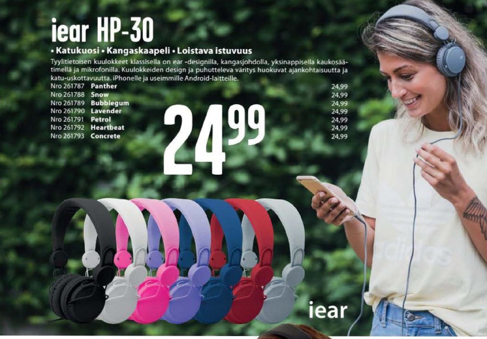 Tarjoukset ja hintavertailuja iear useita vaihtoeht., kuulokkeet 1 kpl 24,99