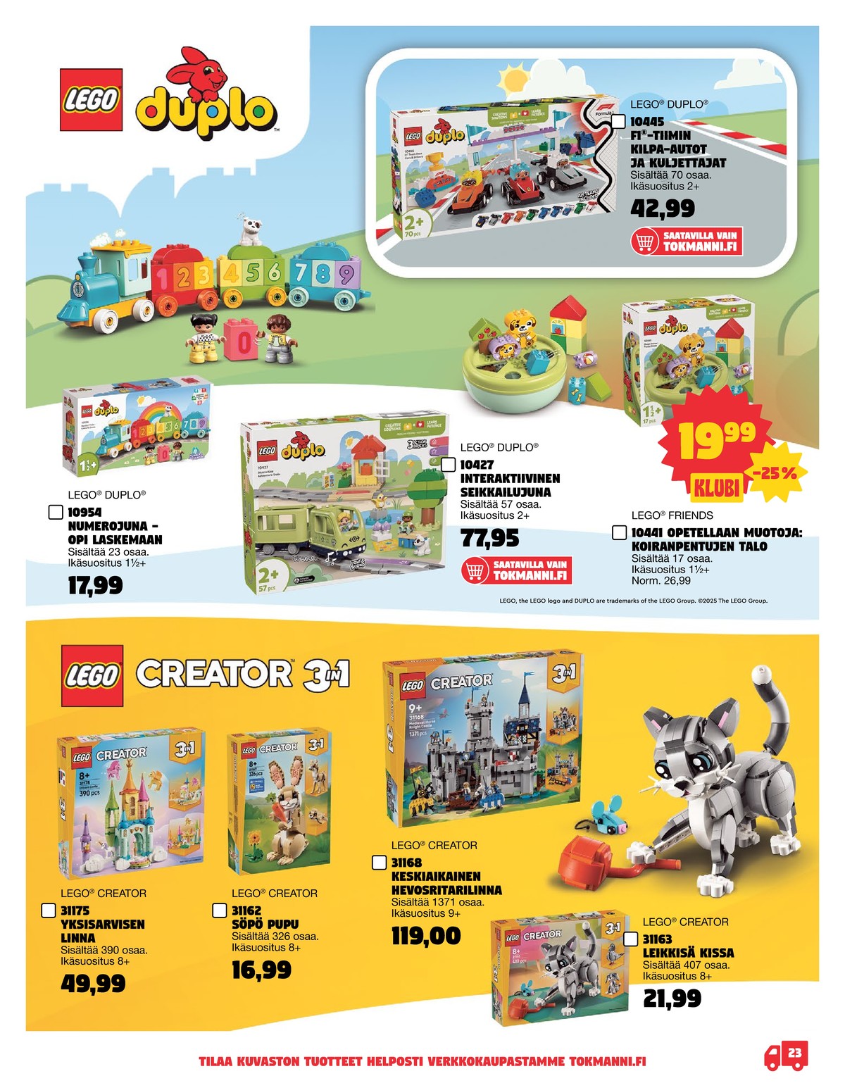 Katso ketjun Tokmanni tarjouslehti viikolta 1 sivustolla Viikkotarjoukset.fi. Löydät monia hyviä tarjouksia erilaisista tuotteista. Lue tarjouslehti täältä! Sivu 23