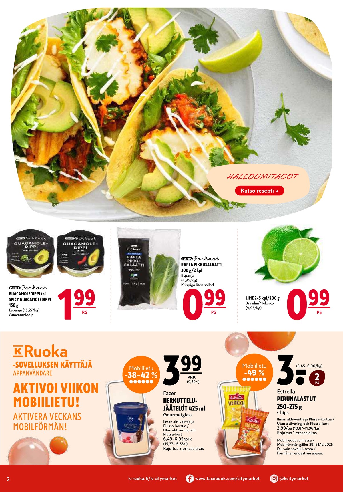 Katso ketjun K-Citymarket tarjouslehti viikolta 1 sivustolla Viikkotarjoukset.fi. Löydät monia hyviä tarjouksia erilaisista tuotteista. Lue tarjouslehti täältä! Sivu 2