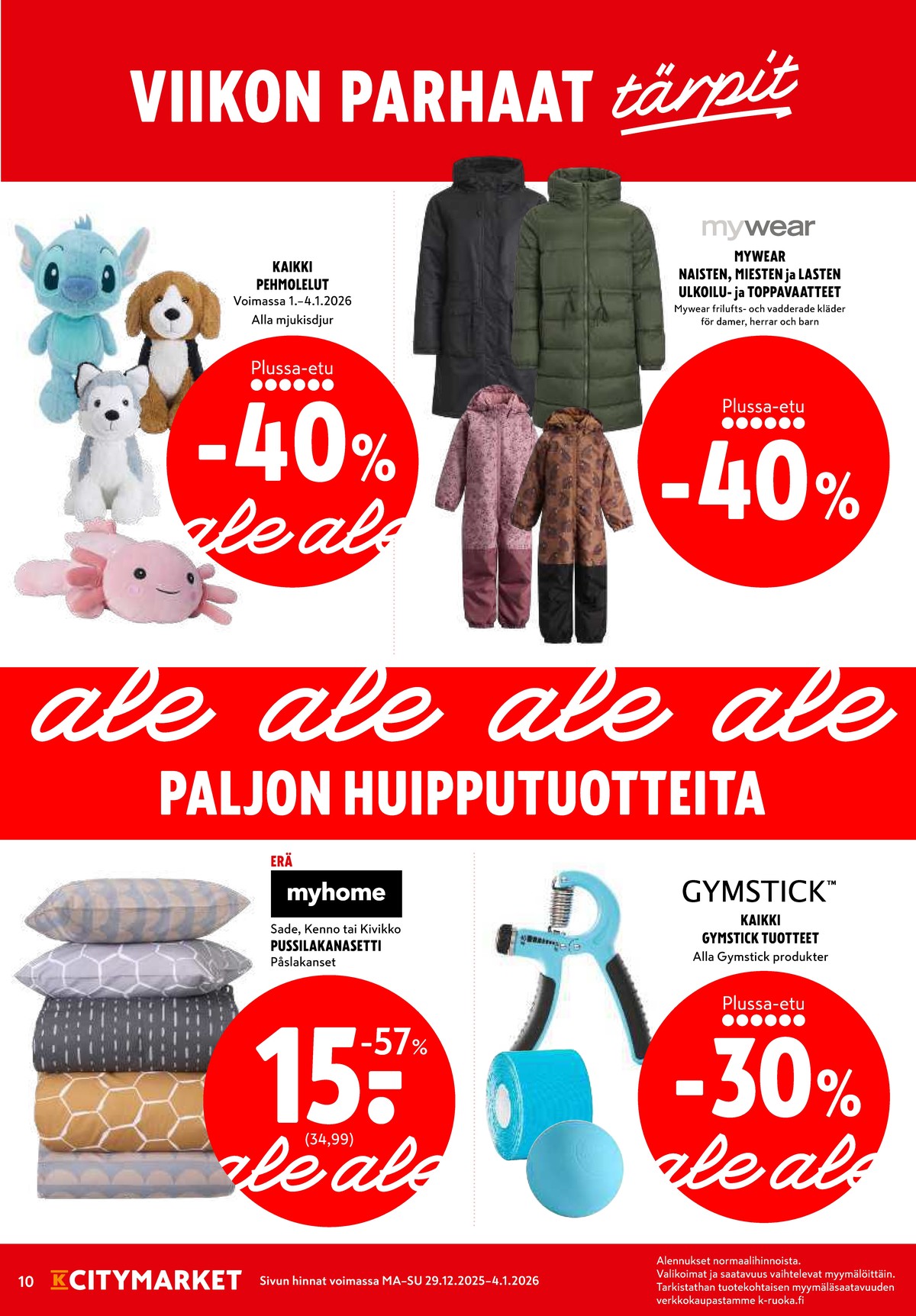 Katso ketjun K-Citymarket tarjouslehti viikolta 1 sivustolla Viikkotarjoukset.fi. Löydät monia hyviä tarjouksia erilaisista tuotteista. Lue tarjouslehti täältä! Sivu 10