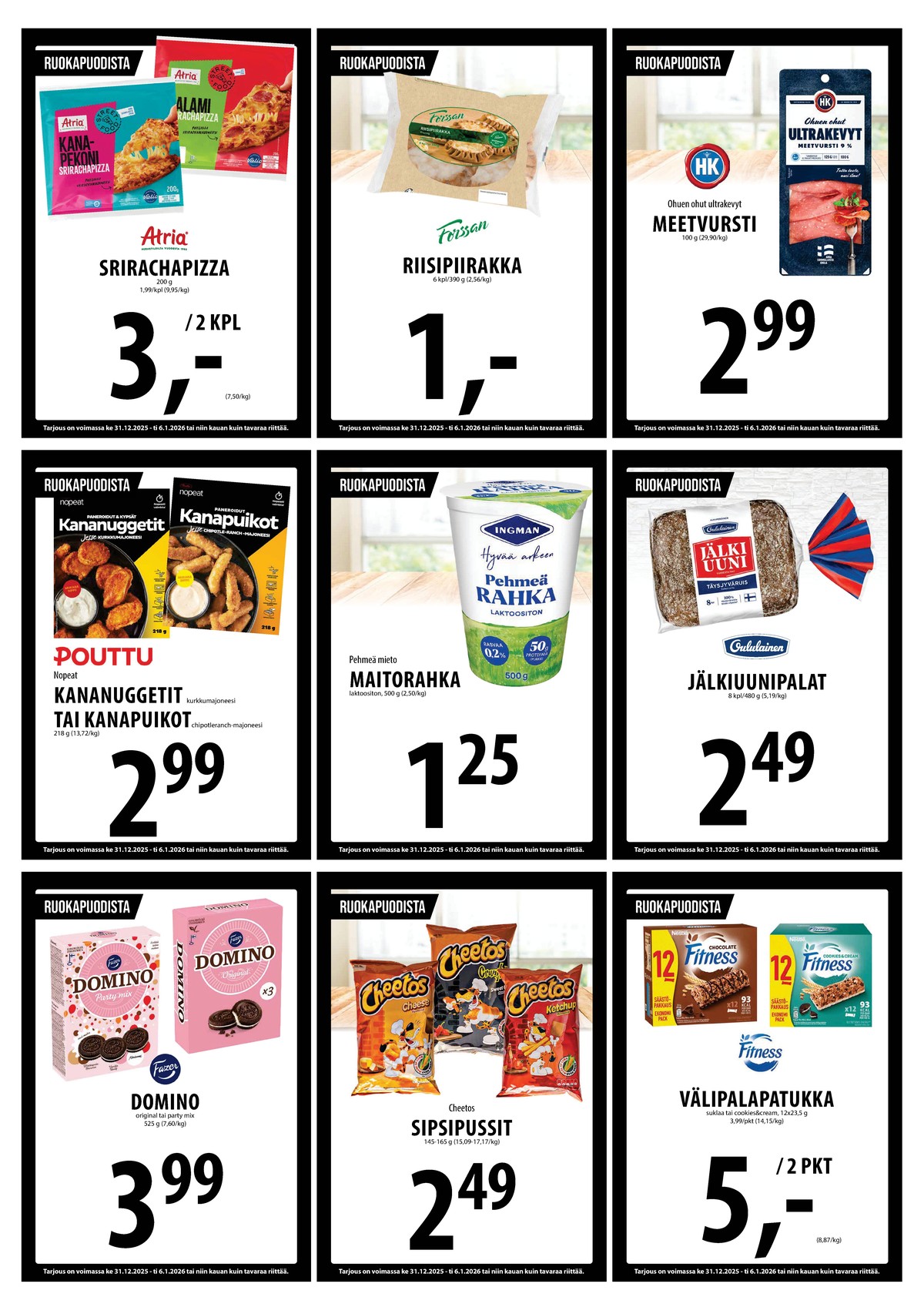 Katso ketjun Keskinen tarjouslehti viikolta 1 sivustolla Viikkotarjoukset.fi. Löydät monia hyviä tarjouksia erilaisista tuotteista. Lue tarjouslehti täältä! Sivu 7