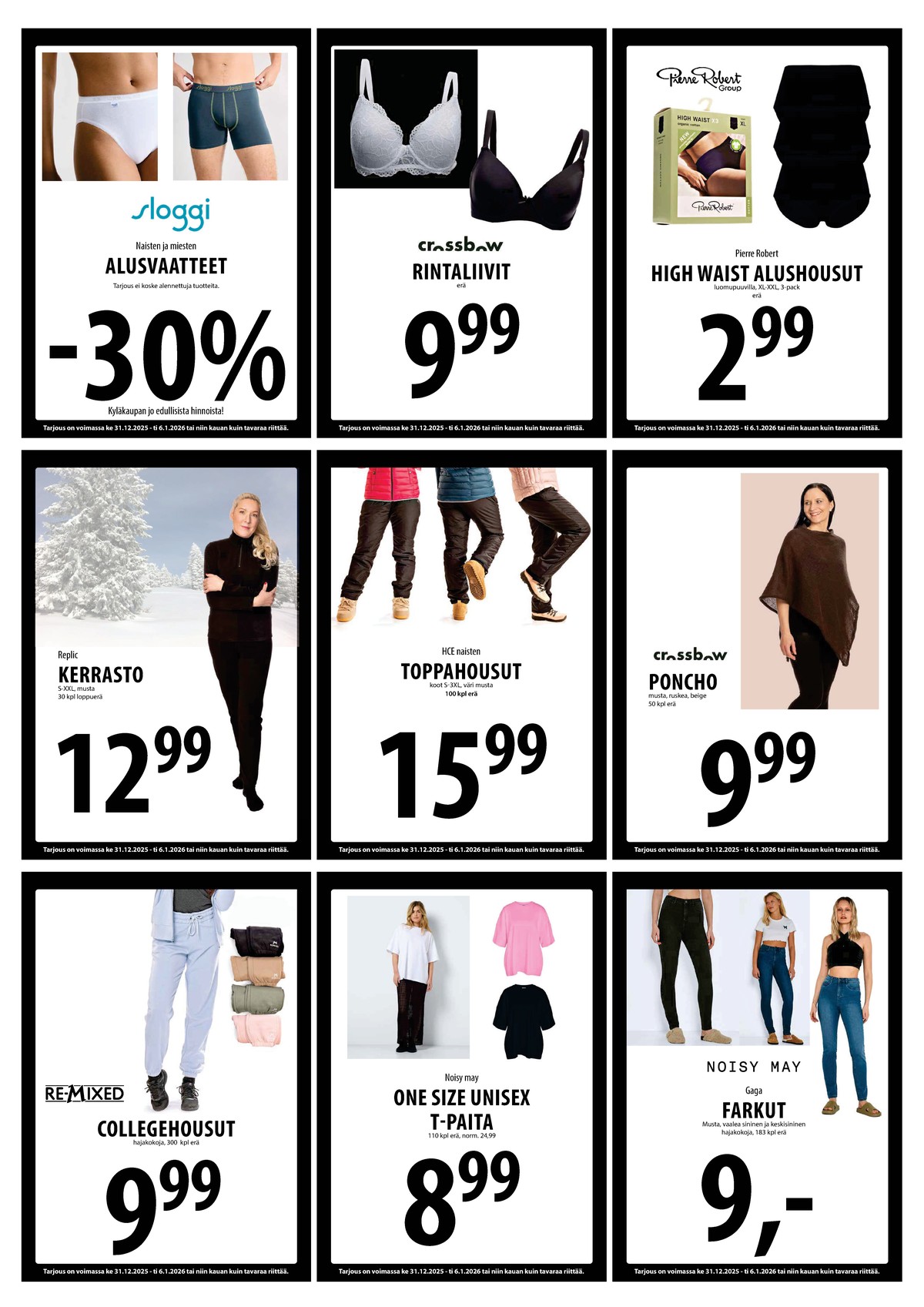 Katso ketjun Keskinen tarjouslehti viikolta 1 sivustolla Viikkotarjoukset.fi. Löydät monia hyviä tarjouksia erilaisista tuotteista. Lue tarjouslehti täältä! Sivu 9