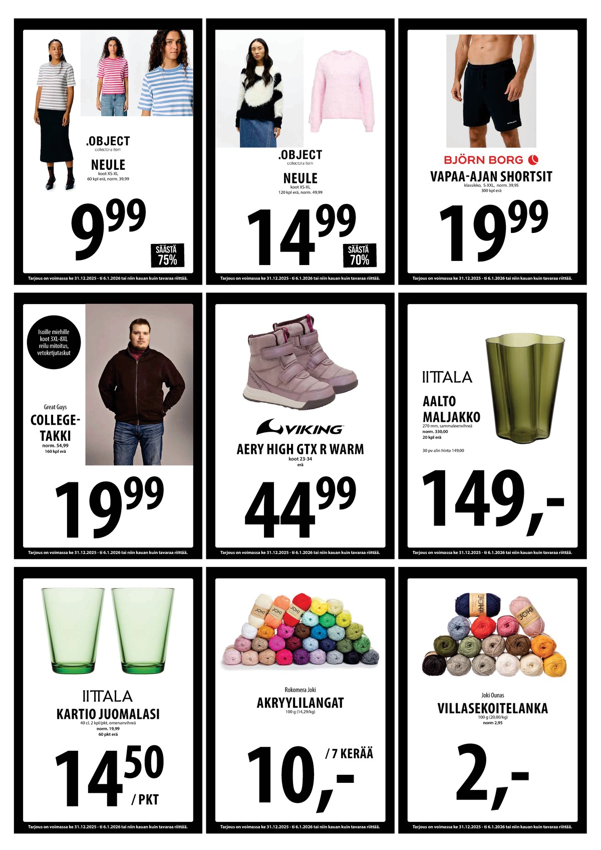 Katso ketjun Keskinen tarjouslehti viikolta 1 sivustolla Viikkotarjoukset.fi. Löydät monia hyviä tarjouksia erilaisista tuotteista. Lue tarjouslehti täältä! Sivu 10