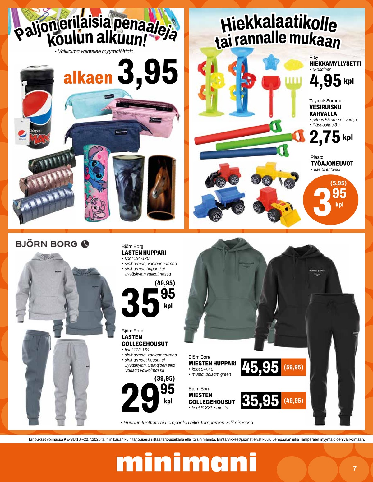 Katso ketjun Minimani tarjouslehti viikolta 29 sivustolla Viikkotarjoukset.fi. Löydät monia hyviä tarjouksia erilaisista tuotteista. Lue tarjouslehti täältä! Sivu 7