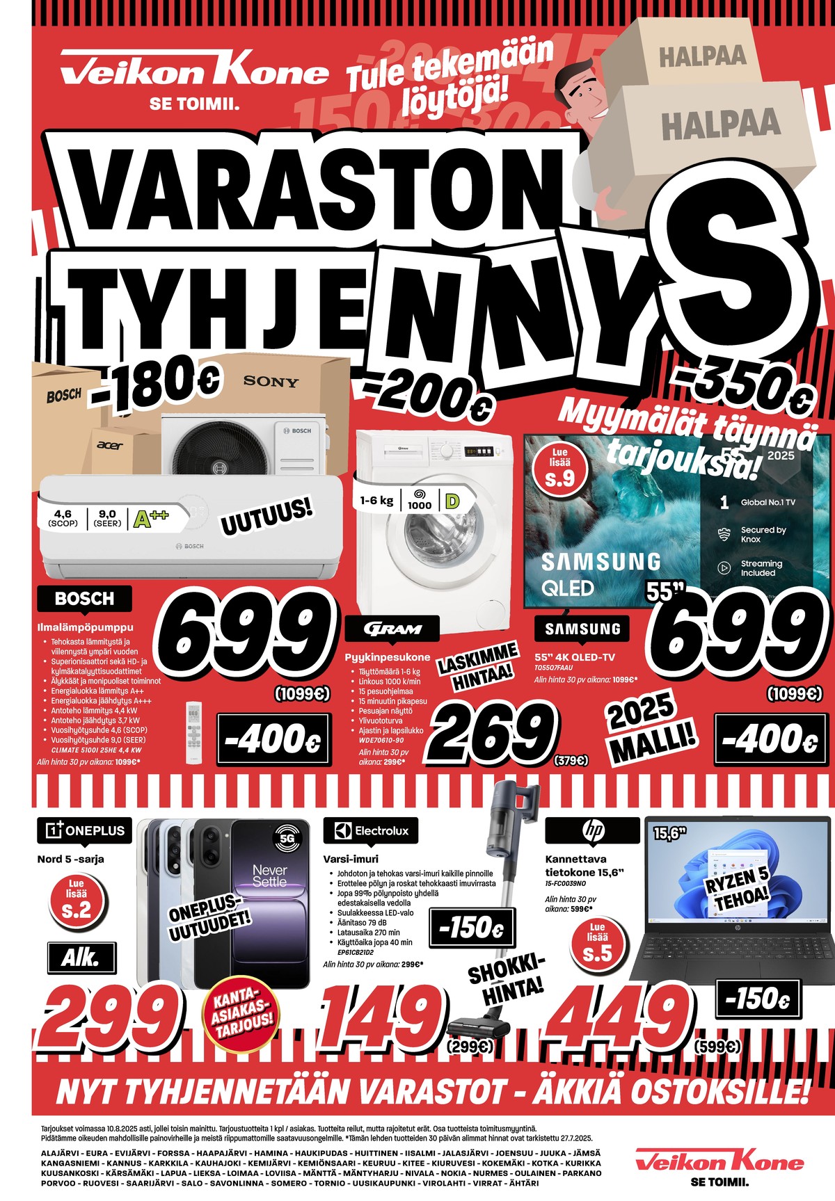 Katso ketjun Veikon Kone tarjouslehti viikolta 31 sivustolla Viikkotarjoukset.fi. Löydät monia hyviä tarjouksia erilaisista tuotteista, esimerkiksi pyykinpesukoneet gram tai varsi-imurit electrolux. Lue tarjouslehti täältä! Sivu 1