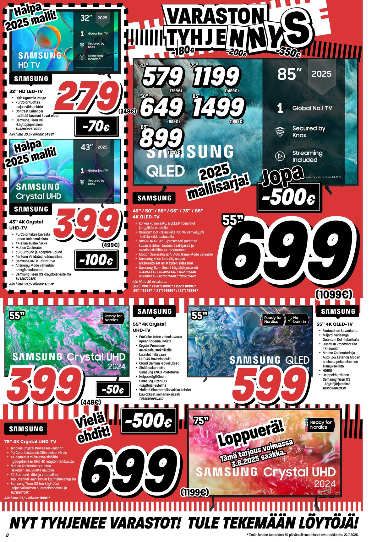 Katso ketjun Veikon Kone tarjouslehti viikolta 31 sivustolla Viikkotarjoukset.fi. Löydät monia hyviä tarjouksia erilaisista tuotteista, esimerkiksi tv samsung tai tv samsung. Lue tarjouslehti täältä! Sivu 8