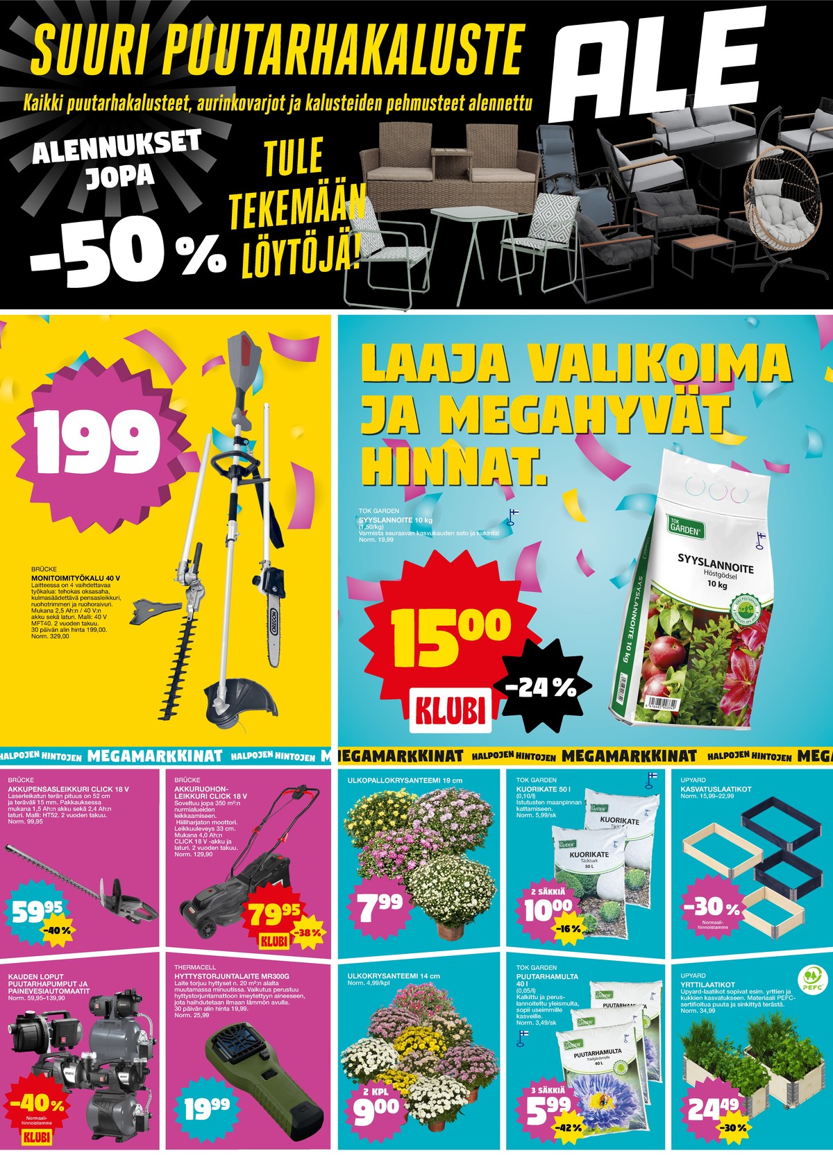 Katso ketjun Tokmanni tarjouslehti viikolta 31 sivustolla Viikkotarjoukset.fi. Löydät monia hyviä tarjouksia erilaisista tuotteista, esimerkiksi monitoimityökoneet bruksbo tai kasvilannoitteet tok garden. Lue tarjouslehti täältä! Sivu 7