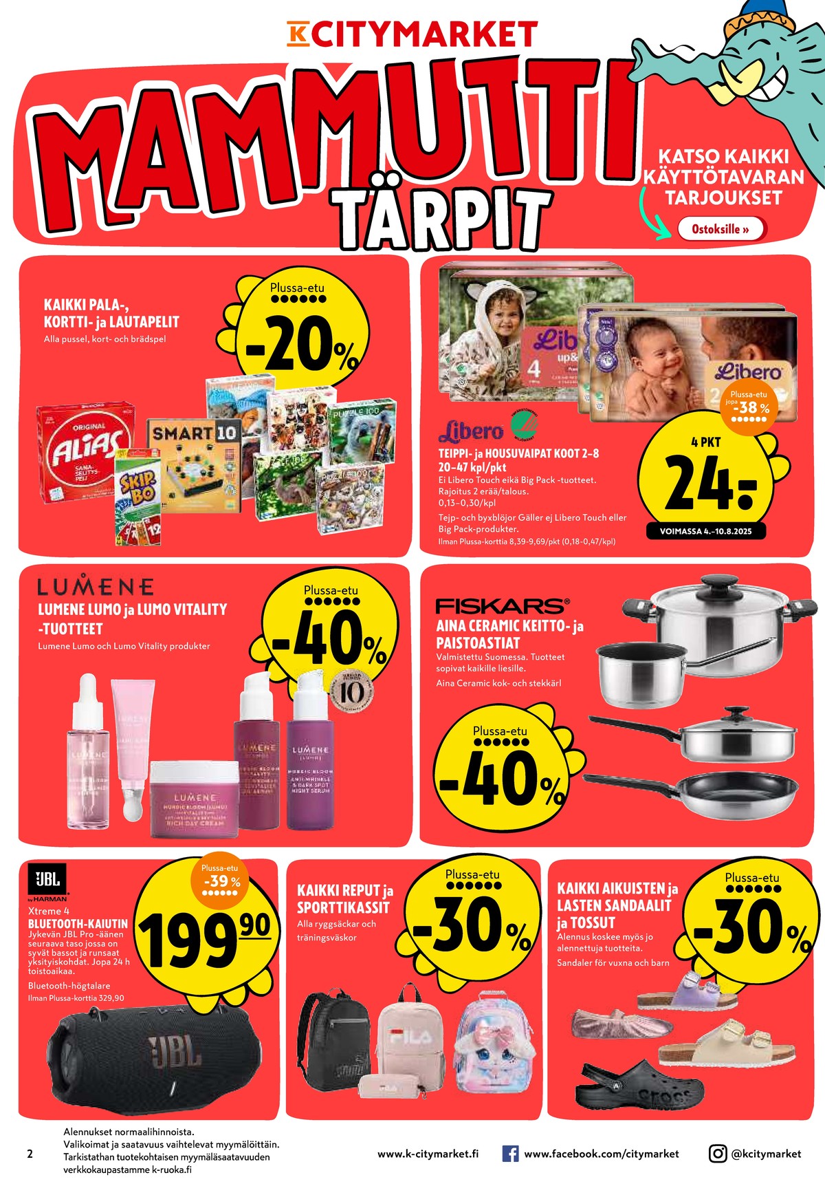 Katso ketjun K-Citymarket tarjouslehti viikolta 32 sivustolla Viikkotarjoukset.fi. Löydät monia hyviä tarjouksia erilaisista tuotteista. Lue tarjouslehti täältä! Sivu 2