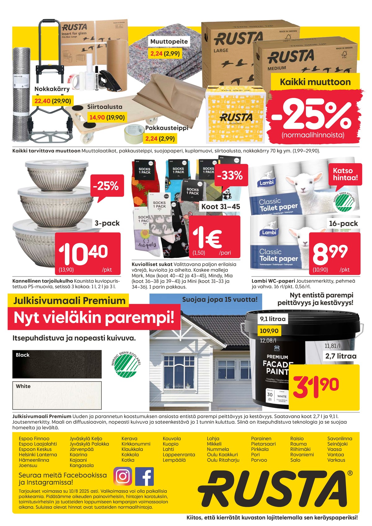 Katso ketjun Rusta tarjouslehti viikolta 32 sivustolla Viikkotarjoukset.fi. Löydät monia hyviä tarjouksia erilaisista tuotteista. Lue tarjouslehti täältä! Sivu 20