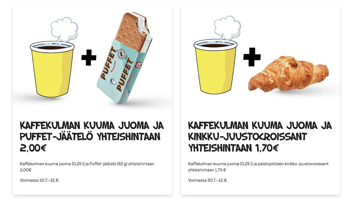 Katso ketjun Alepa tarjouslehti viikolta 32 sivustolla Viikkotarjoukset.fi. Löydät monia hyviä tarjouksia erilaisista tuotteista, esimerkiksi snack-jäätelöt puffet tai croissant ei määritelty. Lue tarjouslehti täältä! Sivu 1