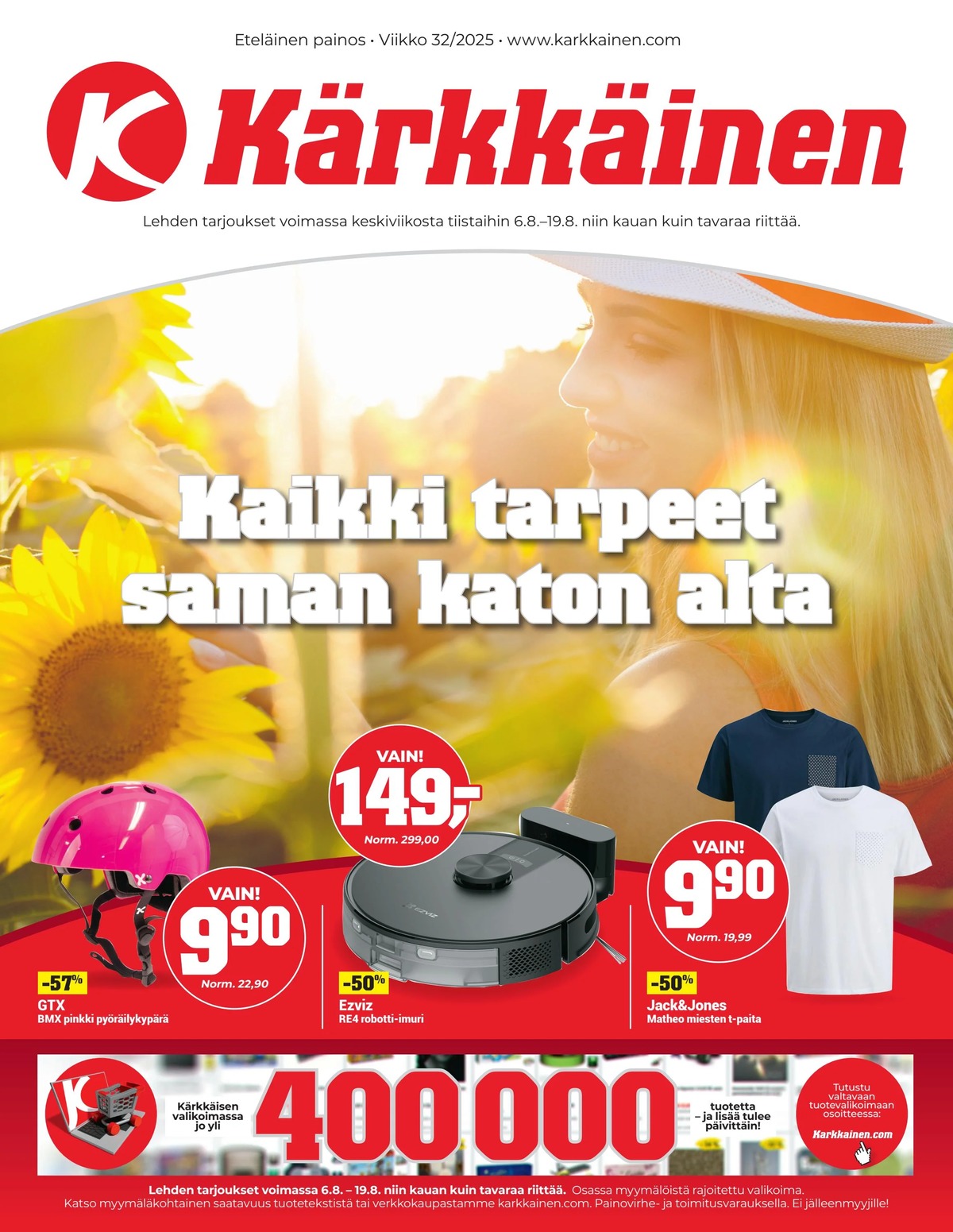 Katso ketjun Kärkkäinen tarjouslehti viikolta 33 sivustolla Viikkotarjoukset.fi. Löydät monia hyviä tarjouksia erilaisista tuotteista. Lue tarjouslehti täältä! Sivu 1
