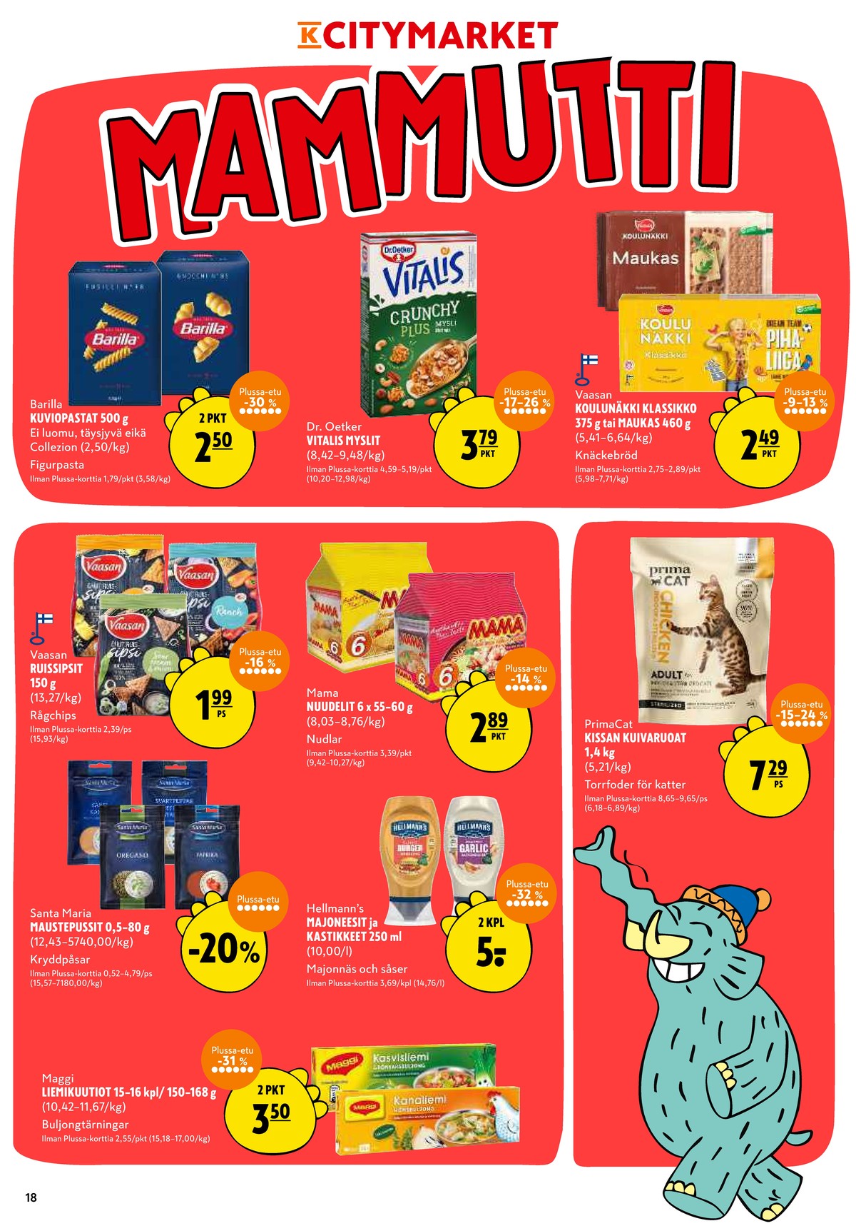 Katso ketjun K-Citymarket tarjouslehti viikolta 33 sivustolla Viikkotarjoukset.fi. Löydät monia hyviä tarjouksia erilaisista tuotteista. Lue tarjouslehti täältä! Sivu 18