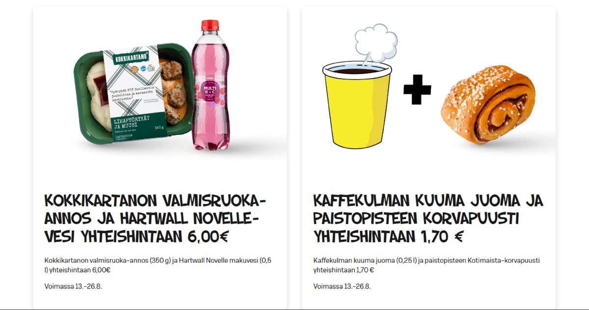 Katso ketjun Alepa tarjouslehti viikolta 33 sivustolla Viikkotarjoukset.fi. Löydät monia hyviä tarjouksia erilaisista tuotteista, esimerkiksi valmisruoat kokkikartano tai korvapuustit ei määritelty. Lue tarjouslehti täältä! Sivu 1