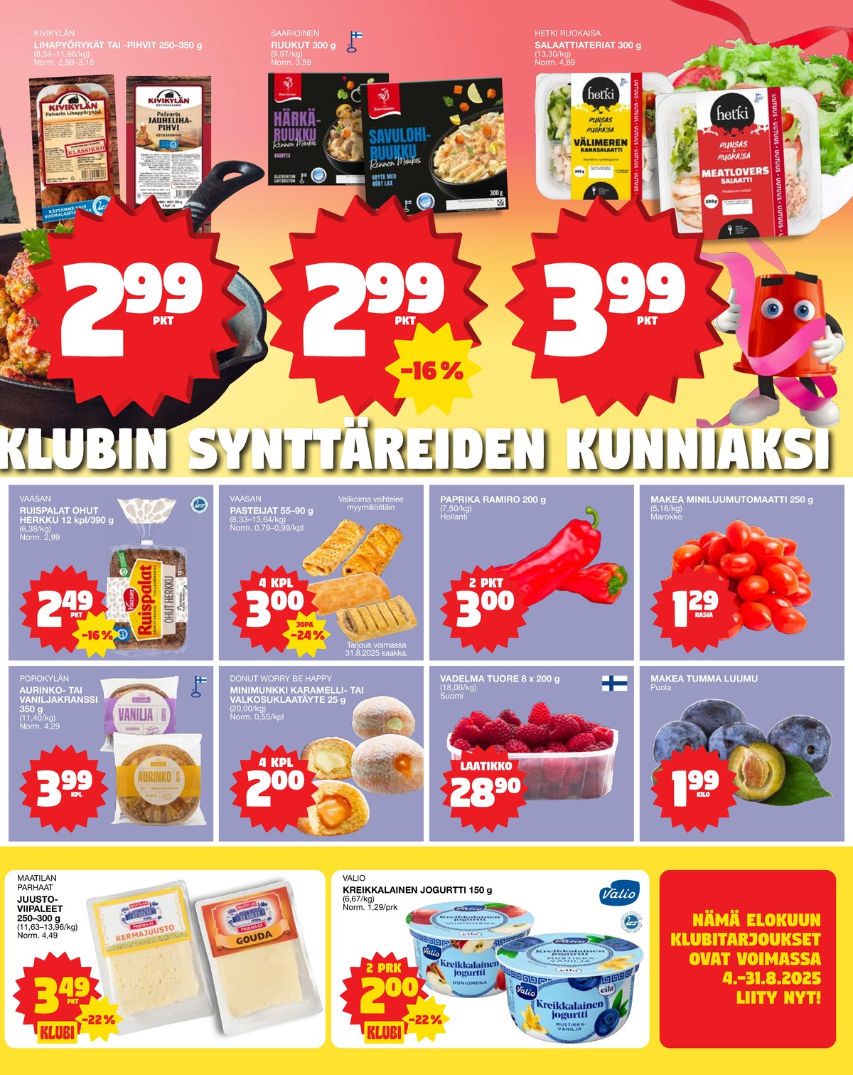 Katso ketjun Tokmanni tarjouslehti viikolta 33 sivustolla Viikkotarjoukset.fi. Löydät monia hyviä tarjouksia erilaisista tuotteista, esimerkiksi lihapyörykät kivikylä tai valmisruoat kivikylä. Lue tarjouslehti täältä! Sivu 3