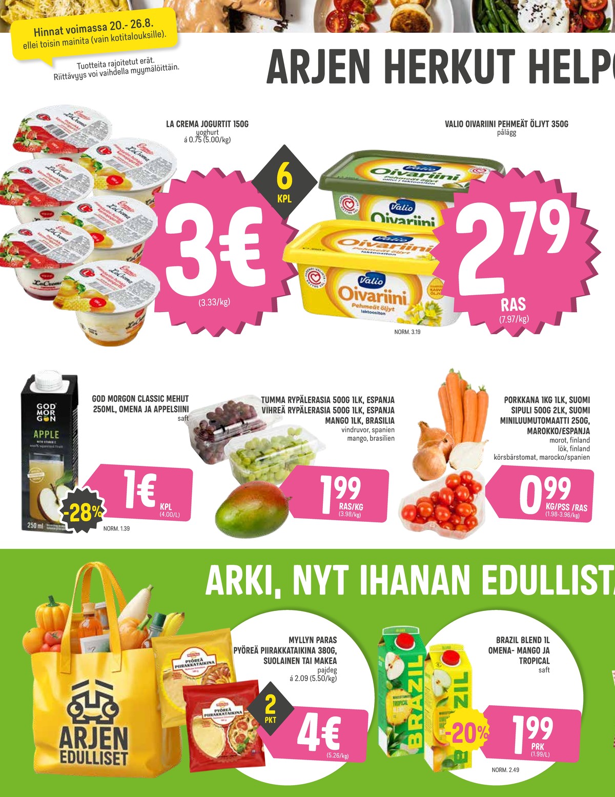Katso ketjun Halpa Halli tarjouslehti viikolta 34 sivustolla Viikkotarjoukset.fi. Löydät monia hyviä tarjouksia erilaisista tuotteista. Lue tarjouslehti täältä! Sivu 2
