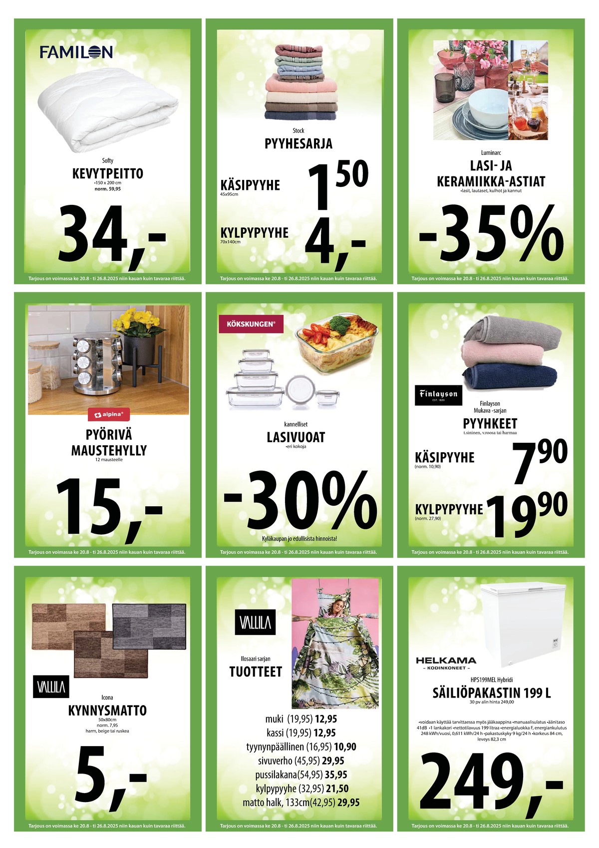 Katso ketjun Keskinen tarjouslehti viikolta 34 sivustolla Viikkotarjoukset.fi. Löydät monia hyviä tarjouksia erilaisista tuotteista. Lue tarjouslehti täältä! Sivu 13