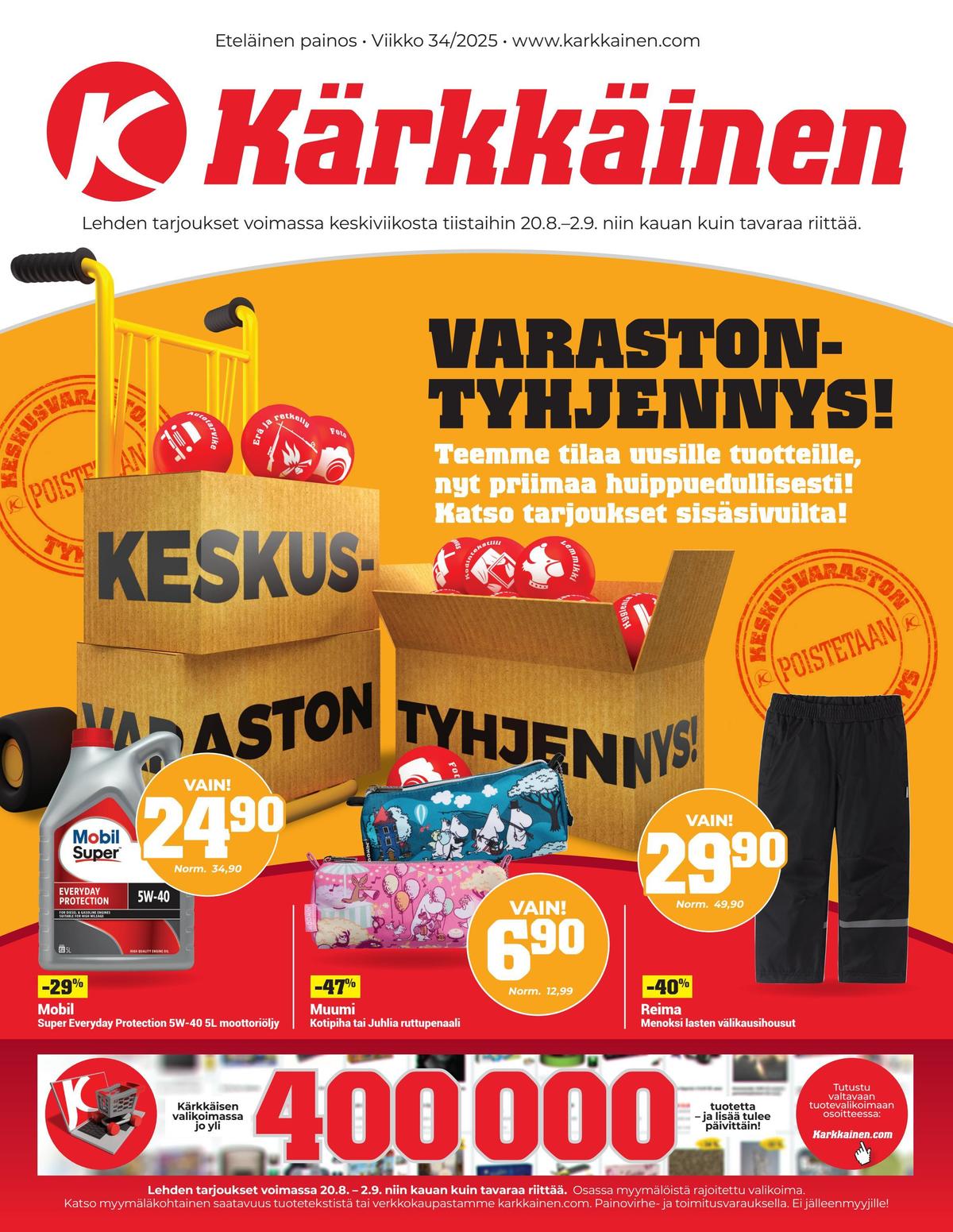 Katso ketjun Kärkkäinen tarjouslehti viikolta 35 sivustolla Viikkotarjoukset.fi. Löydät monia hyviä tarjouksia erilaisista tuotteista. Lue tarjouslehti täältä! Sivu 1