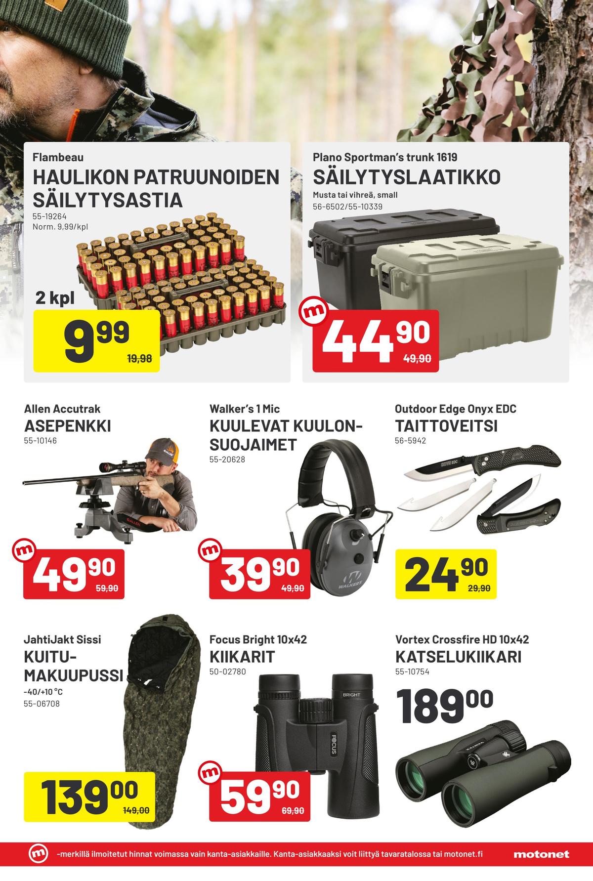 Katso ketjun Motonet tarjouslehti viikolta 36 sivustolla Viikkotarjoukset.fi. Löydät monia hyviä tarjouksia erilaisista tuotteista. Lue tarjouslehti täältä! Sivu 15