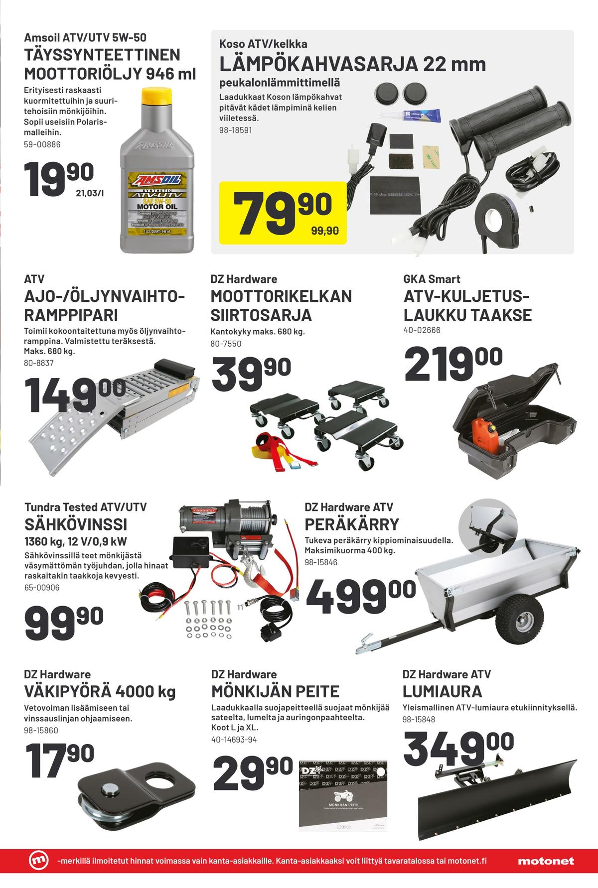 Katso ketjun Motonet tarjouslehti viikolta 36 sivustolla Viikkotarjoukset.fi. Löydät monia hyviä tarjouksia erilaisista tuotteista. Lue tarjouslehti täältä! Sivu 9