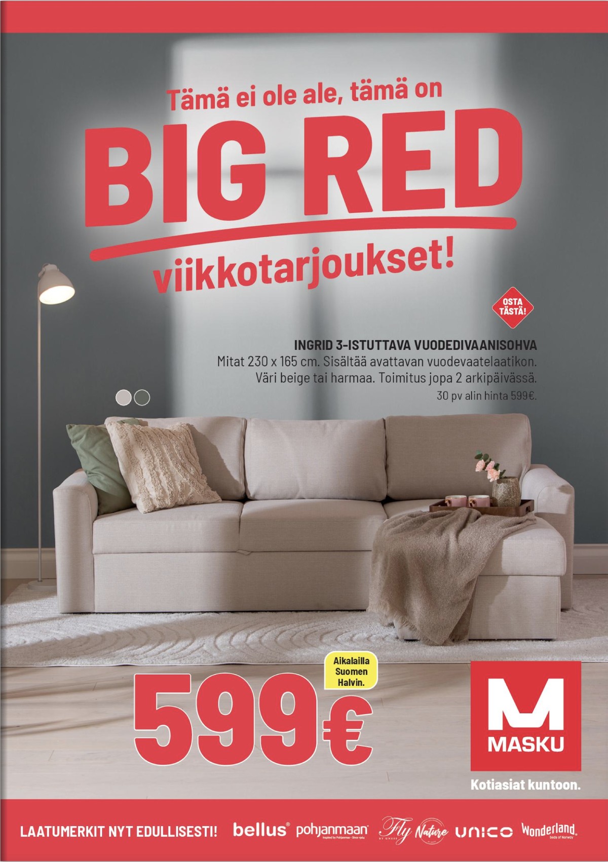Katso ketjun Masku tarjouslehti viikolta 36 sivustolla Viikkotarjoukset.fi. Löydät monia hyviä tarjouksia erilaisista tuotteista. Lue tarjouslehti täältä! Sivu 1