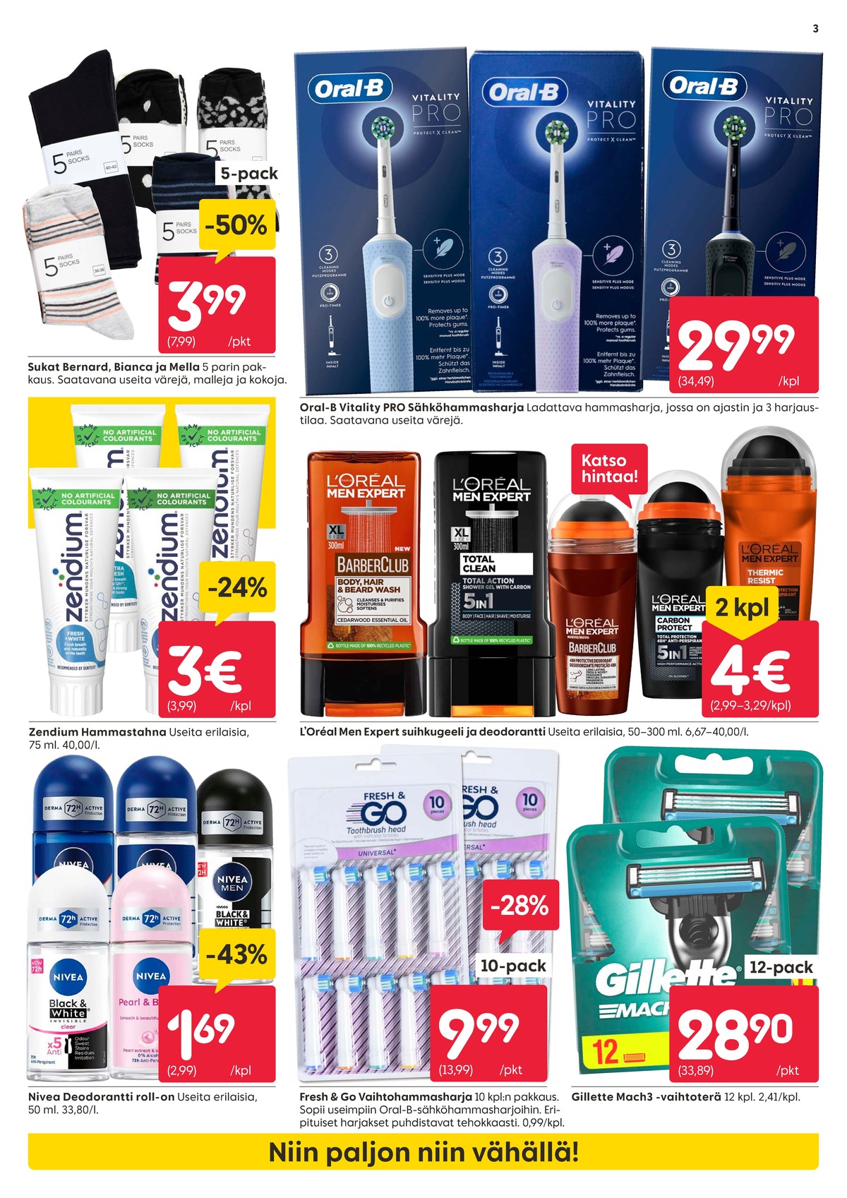 Katso ketjun Rusta tarjouslehti viikolta 36 sivustolla Viikkotarjoukset.fi. Löydät monia hyviä tarjouksia erilaisista tuotteista, esimerkiksi deodorant roll-on nivea tai partakoneen terät mach 3. Lue tarjouslehti täältä! Sivu 3