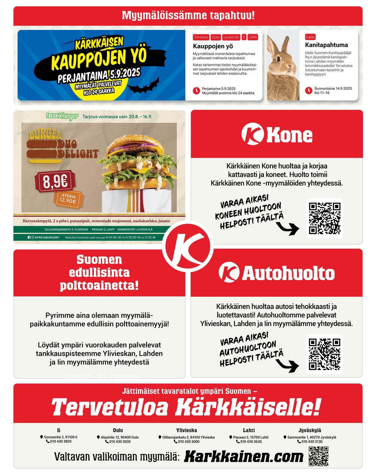 Katso ketjun Kärkkäinen tarjouslehti viikolta 37 sivustolla Viikkotarjoukset.fi. Löydät monia hyviä tarjouksia erilaisista tuotteista. Lue tarjouslehti täältä! Sivu 20