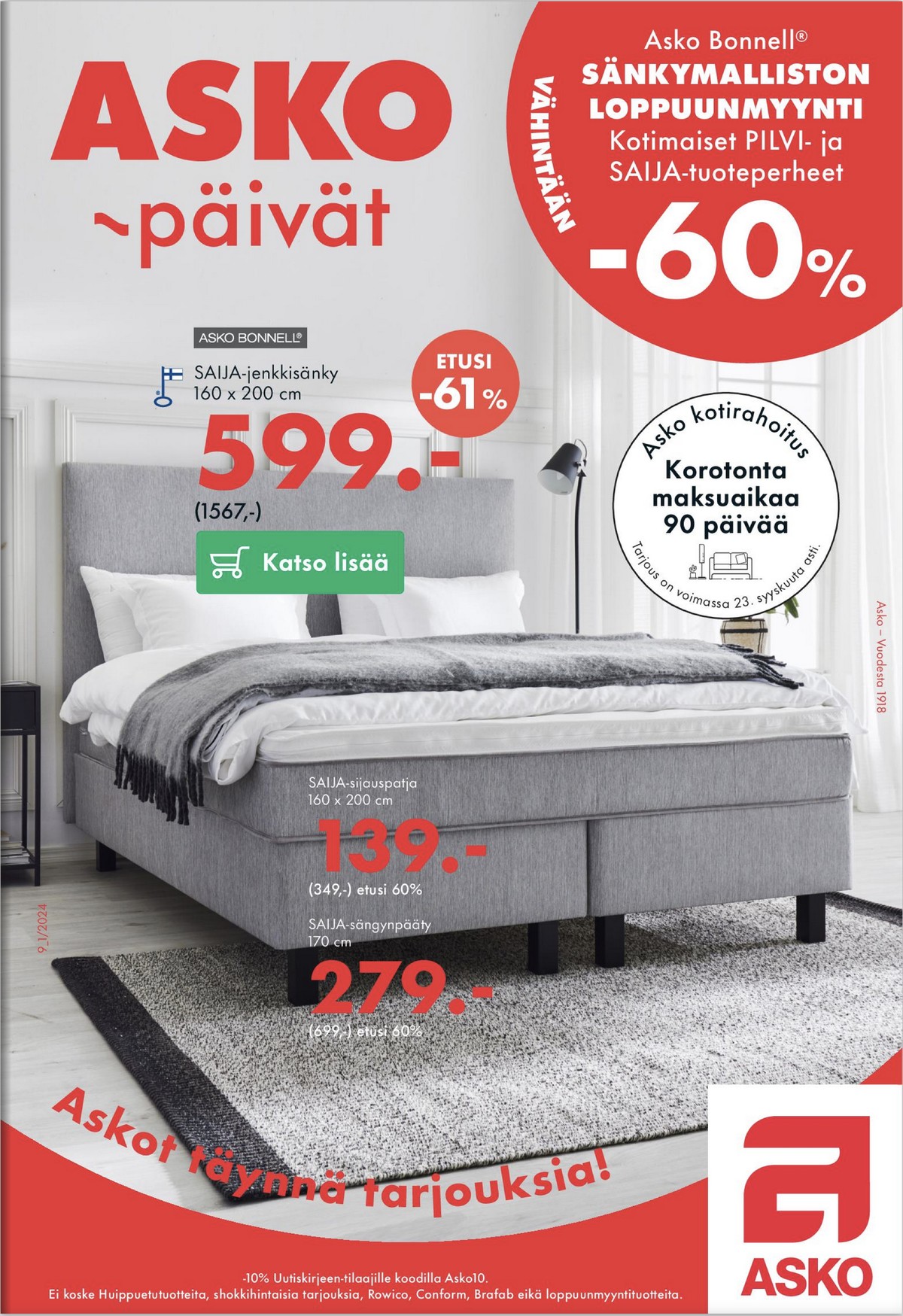 Katso ketjun Asko tarjouslehti viikolta 37 sivustolla Viikkotarjoukset.fi. Löydät monia hyviä tarjouksia erilaisista tuotteista. Lue tarjouslehti täältä! Sivu 1