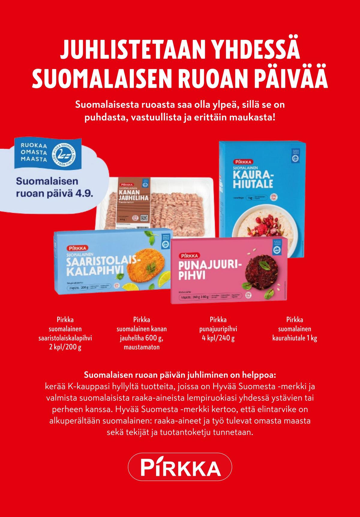 Katso ketjun K-Ruoka tarjouslehti viikolta 37 sivustolla Viikkotarjoukset.fi. Löydät monia hyviä tarjouksia erilaisista tuotteista. Lue tarjouslehti täältä! Sivu 54