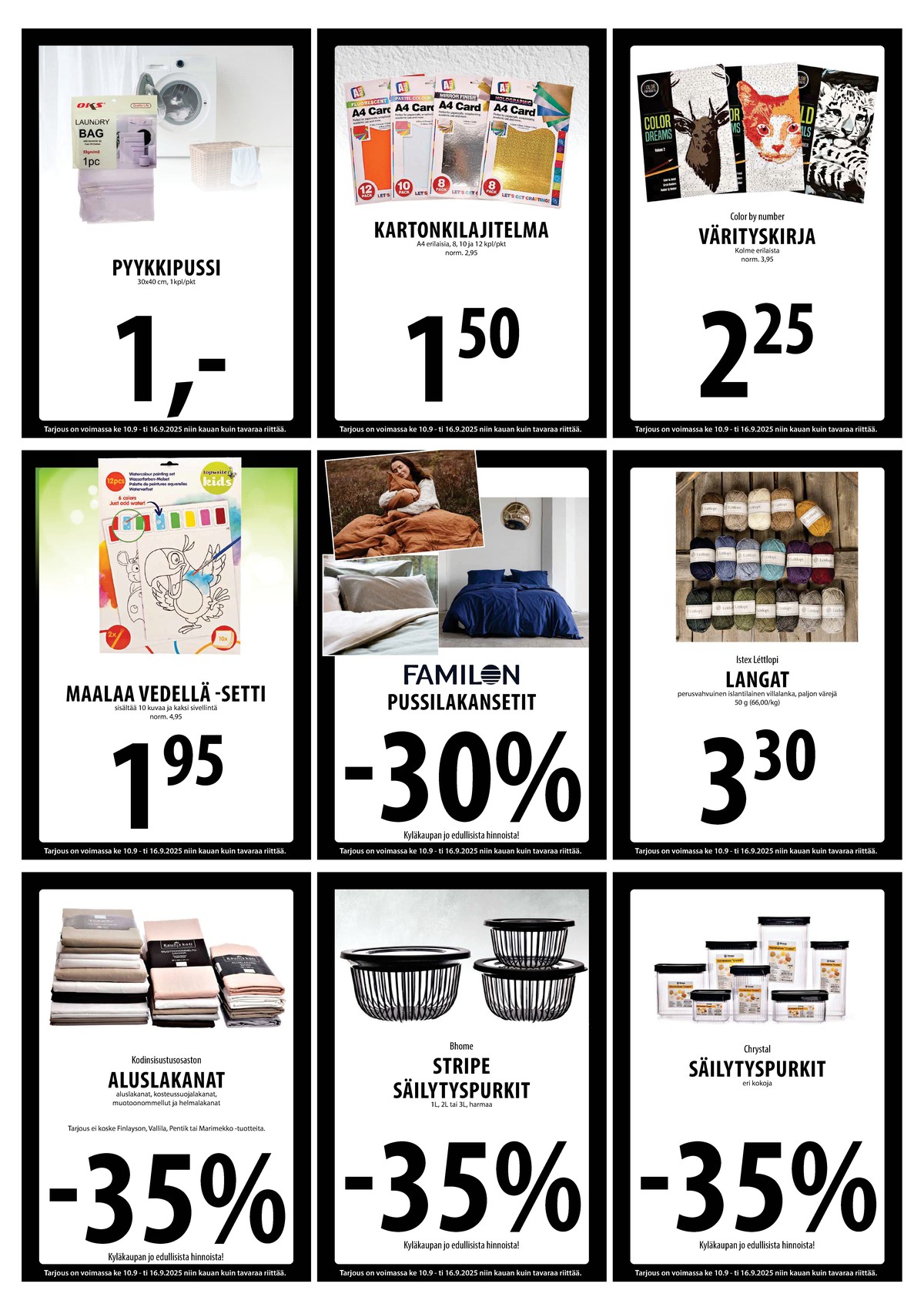 Katso ketjun Keskinen tarjouslehti viikolta 37 sivustolla Viikkotarjoukset.fi. Löydät monia hyviä tarjouksia erilaisista tuotteista. Lue tarjouslehti täältä! Sivu 10
