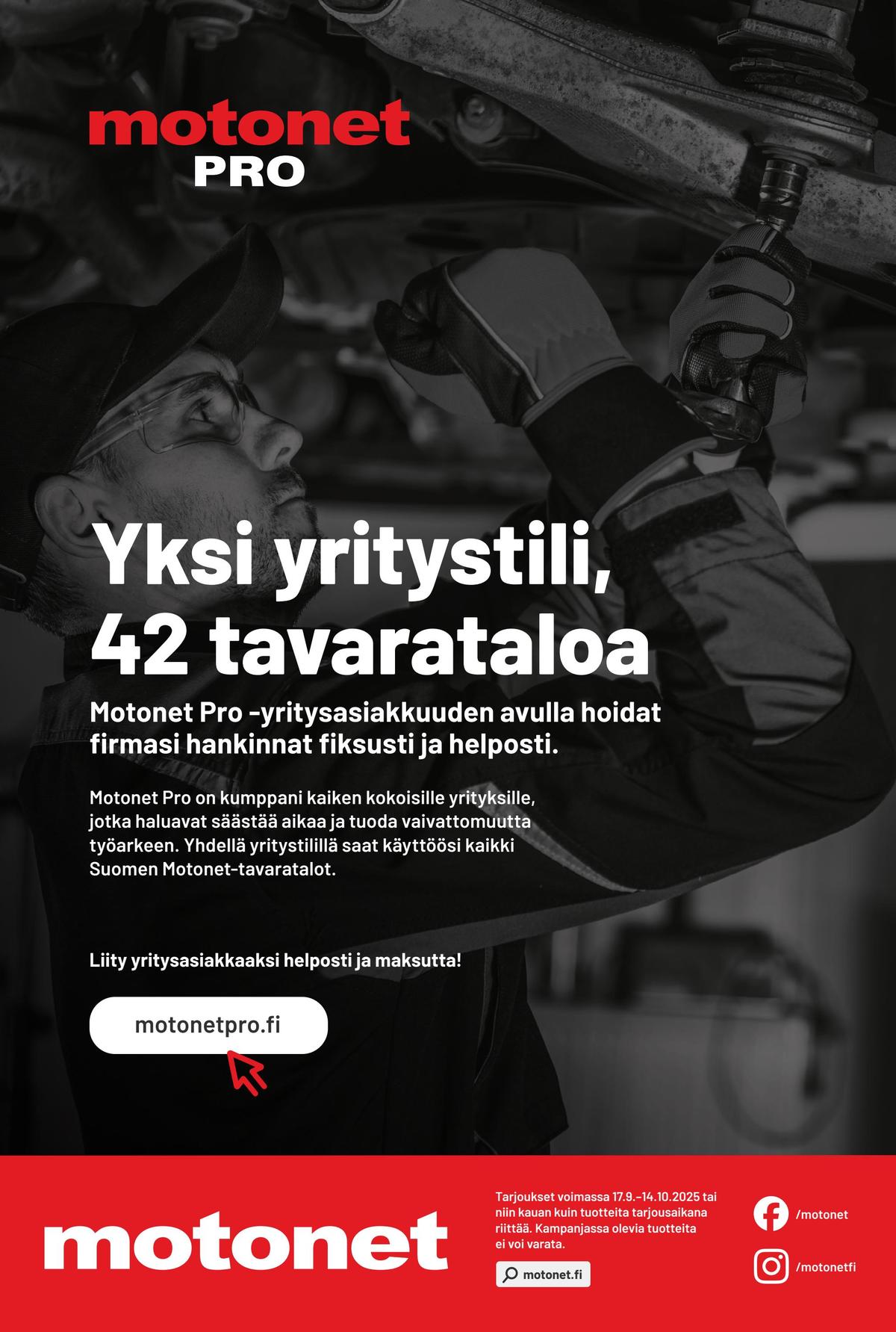 Katso ketjun Motonet tarjouslehti viikolta 40 sivustolla Viikkotarjoukset.fi. Löydät monia hyviä tarjouksia erilaisista tuotteista. Lue tarjouslehti täältä! Sivu 16