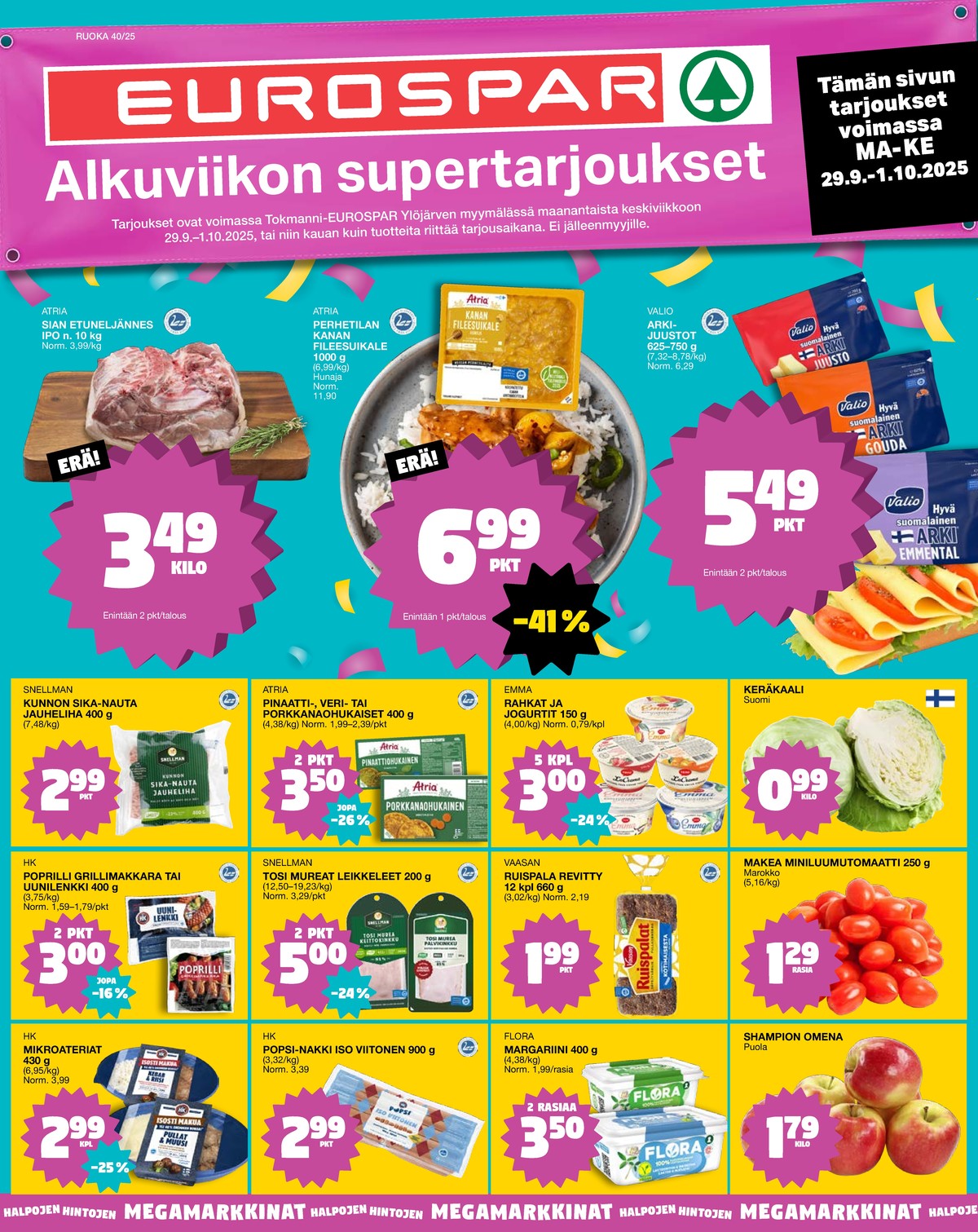 Katso ketjun Tokmanni tarjouslehti viikolta 40 sivustolla Viikkotarjoukset.fi. Löydät monia hyviä tarjouksia erilaisista tuotteista, esimerkiksi valmisruoat hk tai ruispalat vaasan ruispalat. Lue tarjouslehti täältä! Sivu 1