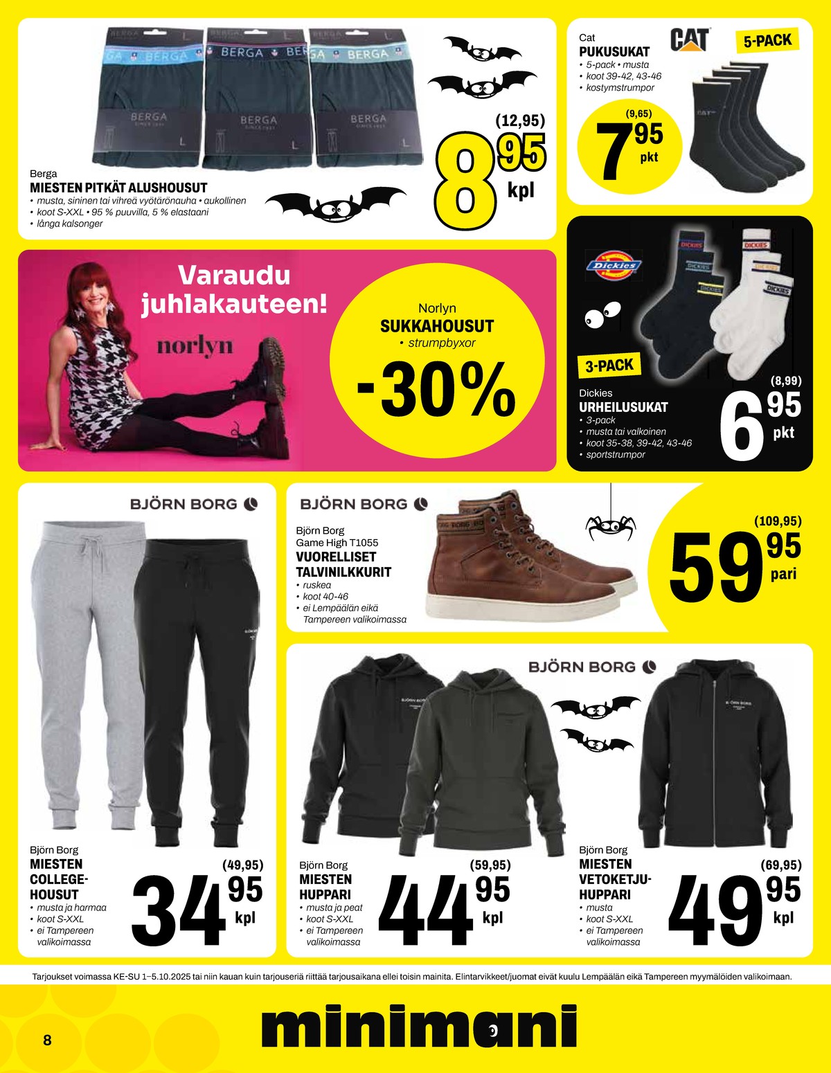 Katso ketjun Minimani tarjouslehti viikolta 40 sivustolla Viikkotarjoukset.fi. Löydät monia hyviä tarjouksia erilaisista tuotteista. Lue tarjouslehti täältä! Sivu 8