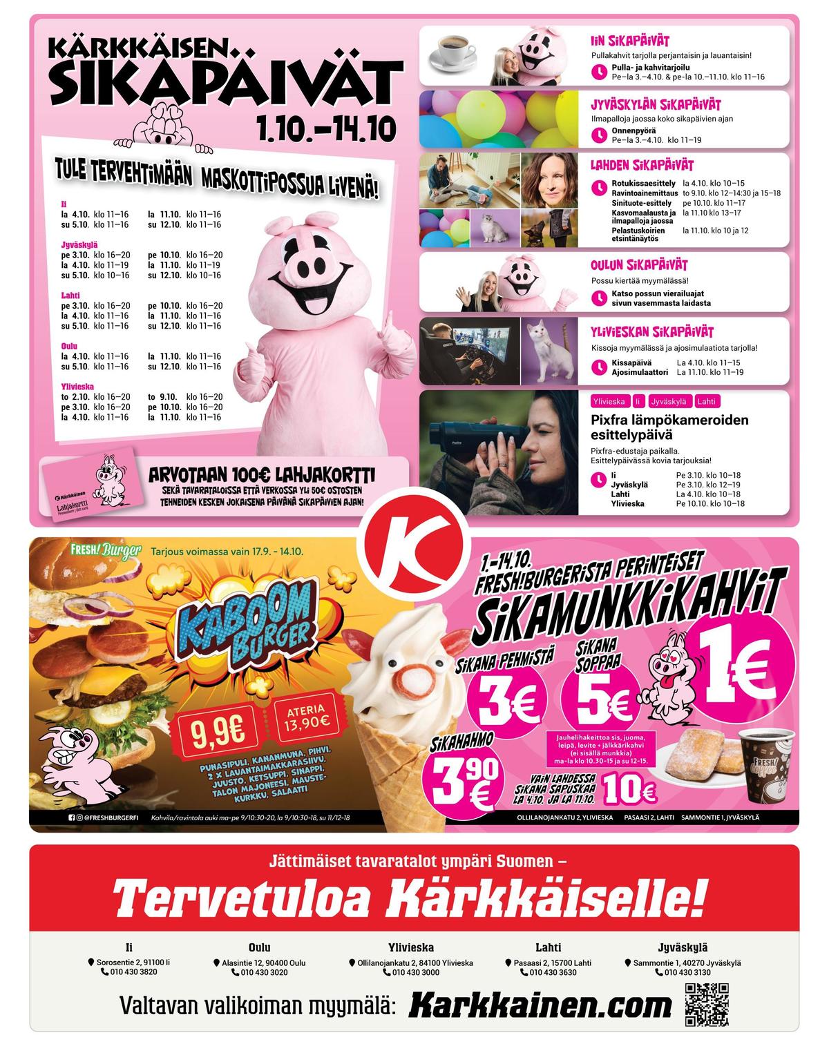 Katso ketjun Kärkkäinen tarjouslehti viikolta 41 sivustolla Viikkotarjoukset.fi. Löydät monia hyviä tarjouksia erilaisista tuotteista. Lue tarjouslehti täältä! Sivu 24