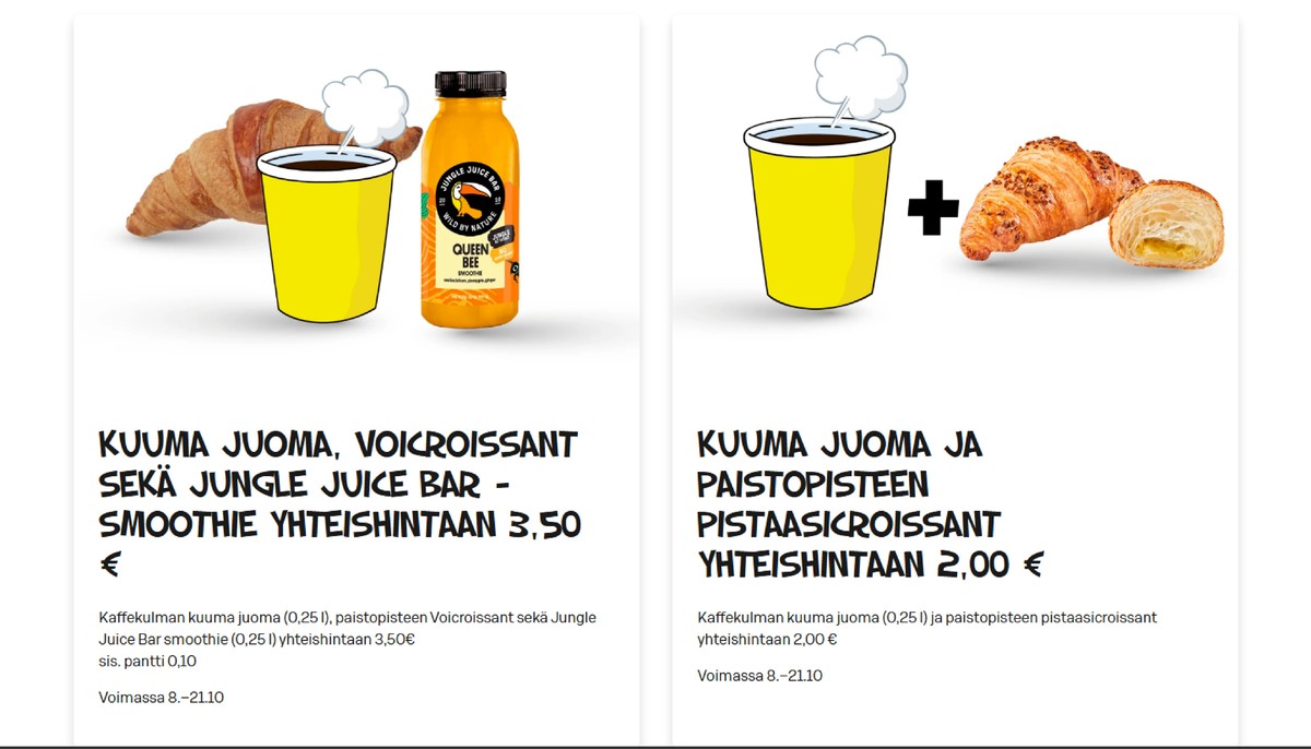 Katso ketjun Alepa tarjouslehti viikolta 41 sivustolla Viikkotarjoukset.fi. Löydät monia hyviä tarjouksia erilaisista tuotteista, esimerkiksi smoothies jungle juice bar tai croissant ei määritelty. Lue tarjouslehti täältä! Sivu 1