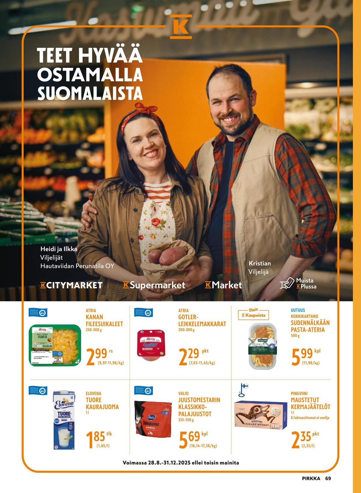 Katso ketjun Pirkka tarjouslehti viikolta 42 sivustolla Viikkotarjoukset.fi. Löydät monia hyviä tarjouksia erilaisista tuotteista. Lue tarjouslehti täältä! Sivu 69