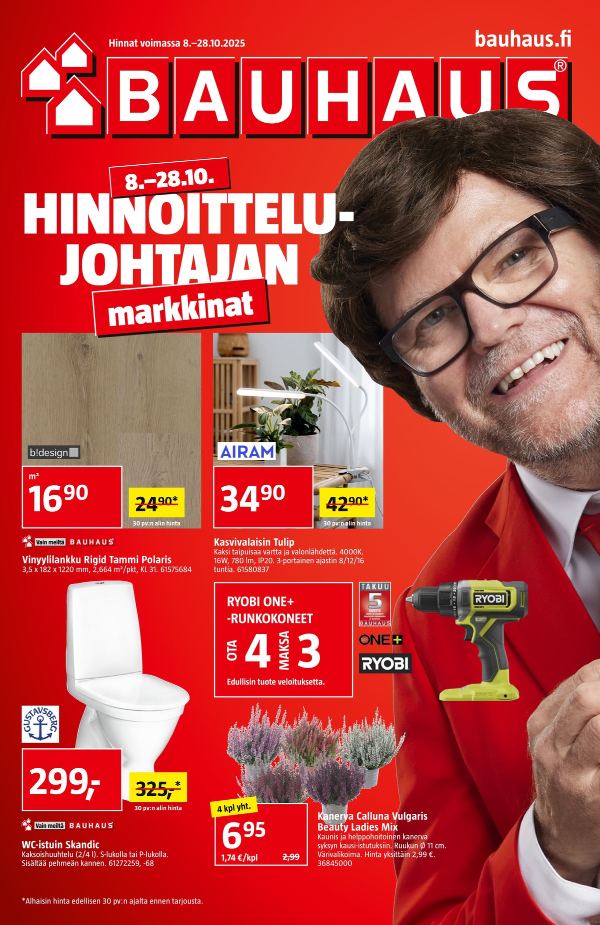 Katso ketjun Bauhaus tarjouslehti viikolta 42 sivustolla Viikkotarjoukset.fi. Löydät monia hyviä tarjouksia erilaisista tuotteista. Lue tarjouslehti täältä! Sivu 1