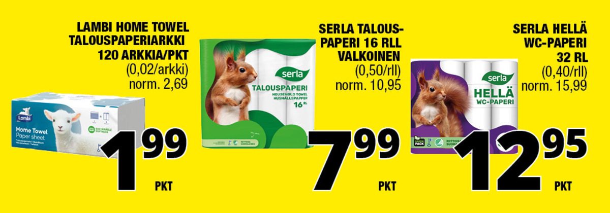 Katso ketjun Säästömarket tarjouslehti viikolta 42 sivustolla Viikkotarjoukset.fi. Löydät monia hyviä tarjouksia erilaisista tuotteista, esimerkiksi wc-paperit hellä tai talouspaperit lambi. Lue tarjouslehti täältä! Sivu 2