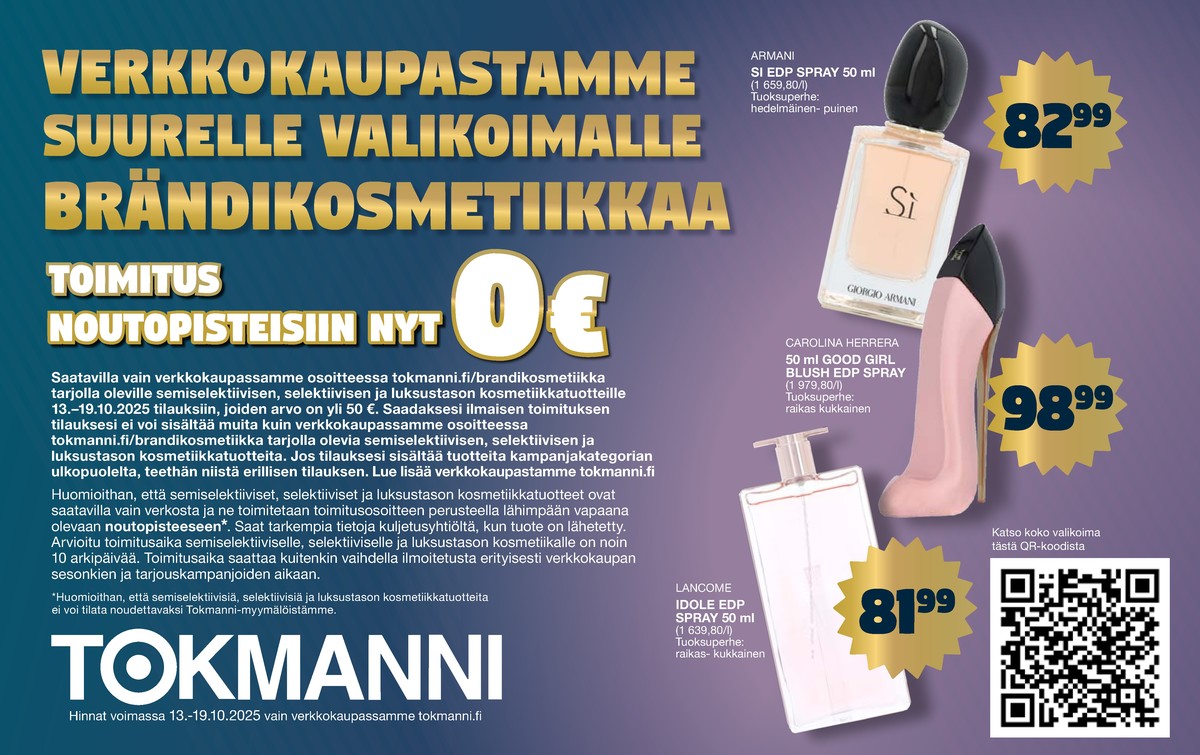 Katso ketjun Tokmanni tarjouslehti viikolta 42 sivustolla Viikkotarjoukset.fi. Löydät monia hyviä tarjouksia erilaisista tuotteista. Lue tarjouslehti täältä! Sivu 4