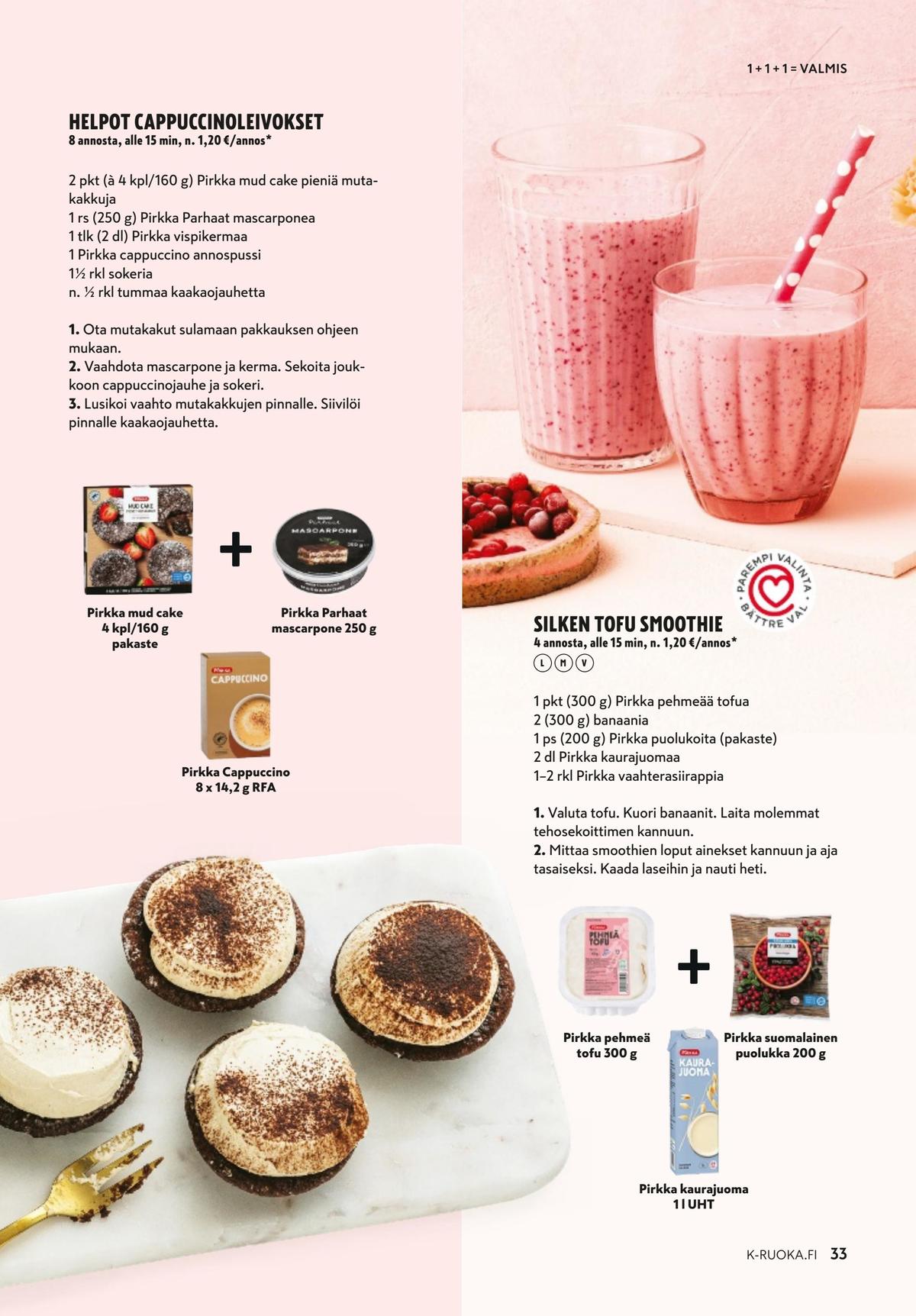 Katso ketjun K-Ruoka tarjouslehti viikolta 42 sivustolla Viikkotarjoukset.fi. Löydät monia hyviä tarjouksia erilaisista tuotteista. Lue tarjouslehti täältä! Sivu 33