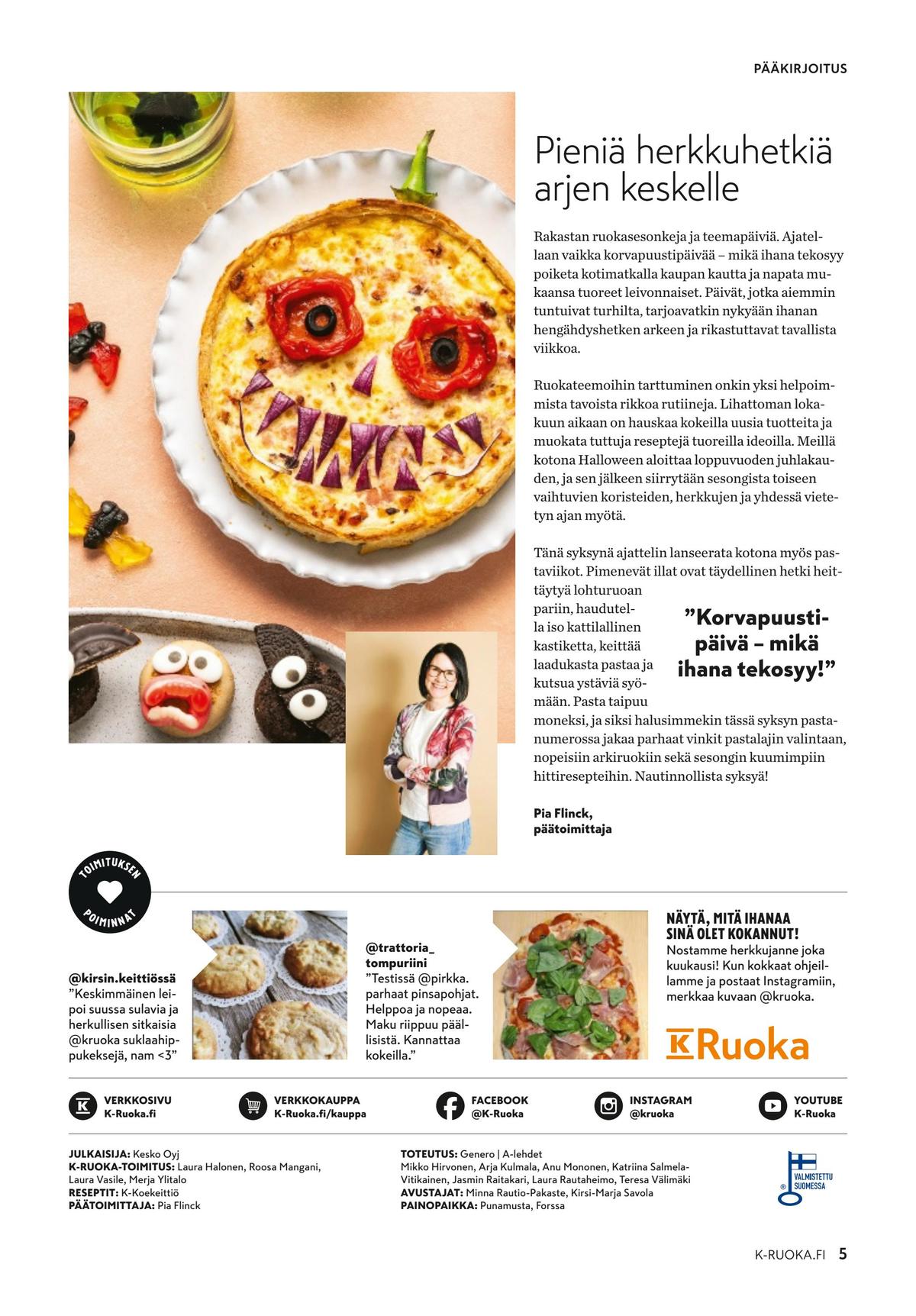 Katso ketjun K-Ruoka tarjouslehti viikolta 42 sivustolla Viikkotarjoukset.fi. Löydät monia hyviä tarjouksia erilaisista tuotteista. Lue tarjouslehti täältä! Sivu 5