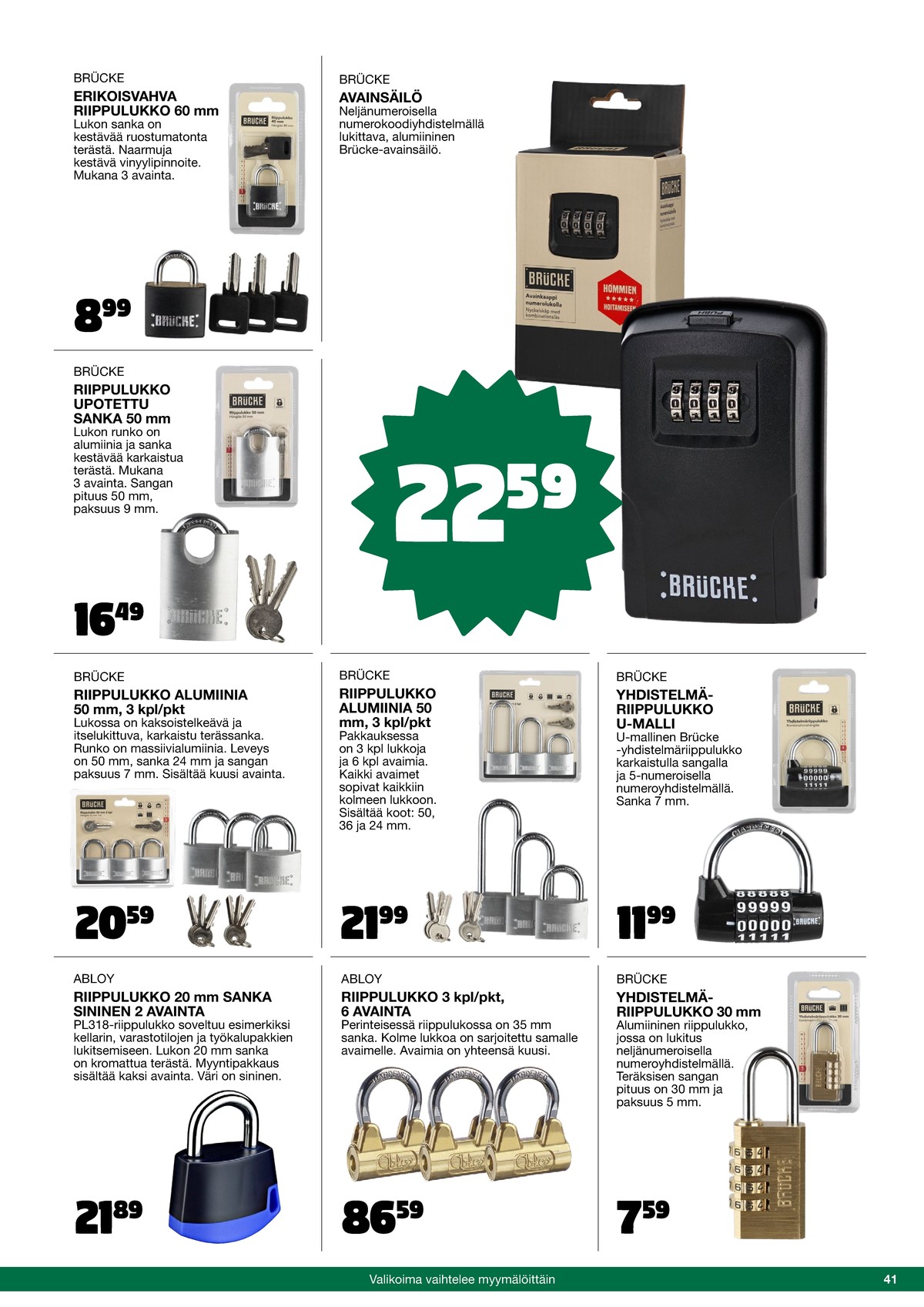 Katso ketjun Tokmanni tarjouslehti viikolta 42 sivustolla Viikkotarjoukset.fi. Löydät monia hyviä tarjouksia erilaisista tuotteista. Lue tarjouslehti täältä! Sivu 41