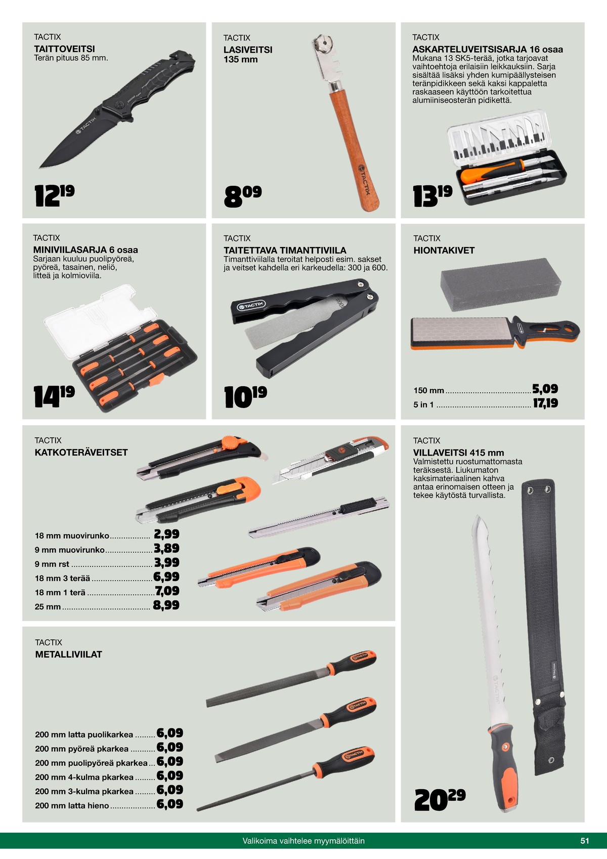 Katso ketjun Tokmanni tarjouslehti viikolta 42 sivustolla Viikkotarjoukset.fi. Löydät monia hyviä tarjouksia erilaisista tuotteista. Lue tarjouslehti täältä! Sivu 51