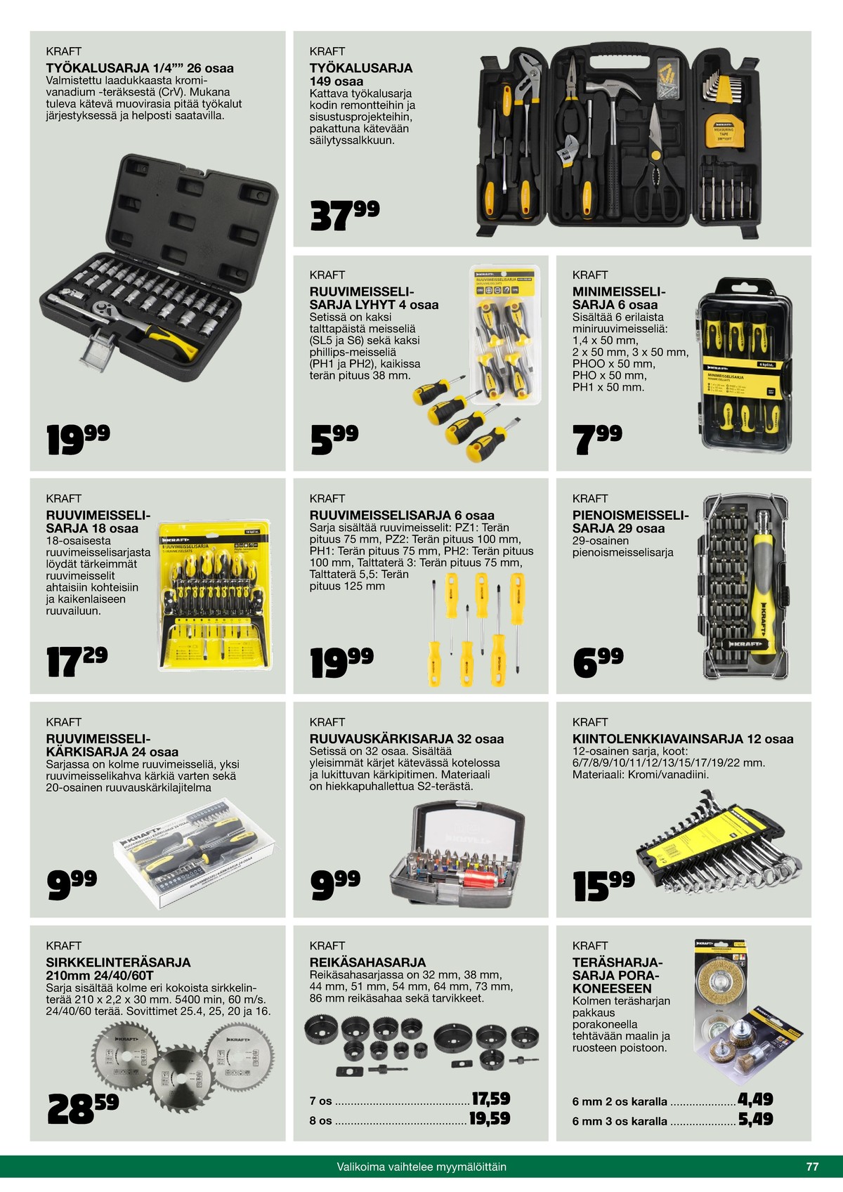 Katso ketjun Tokmanni tarjouslehti viikolta 42 sivustolla Viikkotarjoukset.fi. Löydät monia hyviä tarjouksia erilaisista tuotteista. Lue tarjouslehti täältä! Sivu 77