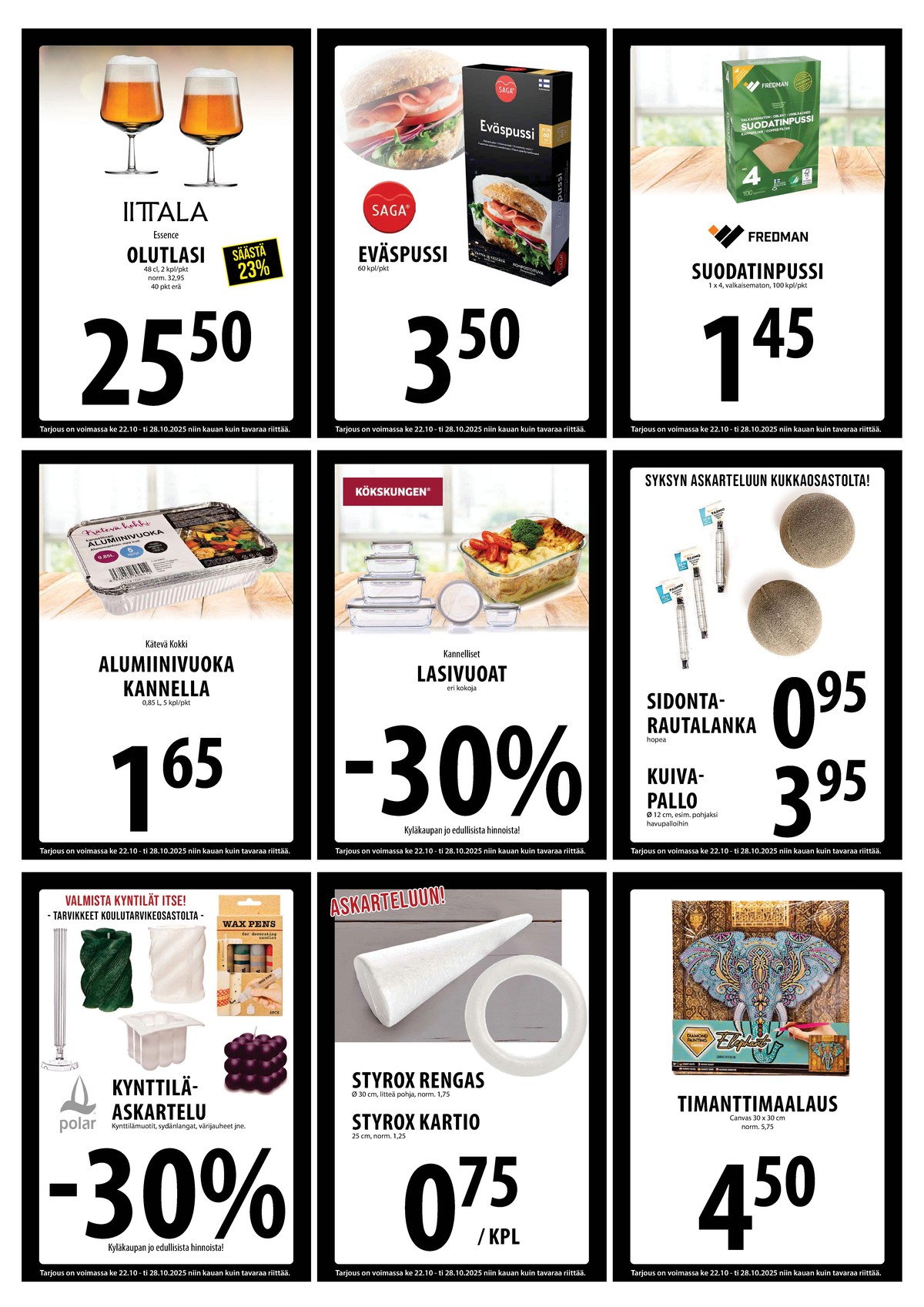 Katso ketjun Keskinen tarjouslehti viikolta 43 sivustolla Viikkotarjoukset.fi. Löydät monia hyviä tarjouksia erilaisista tuotteista. Lue tarjouslehti täältä! Sivu 12