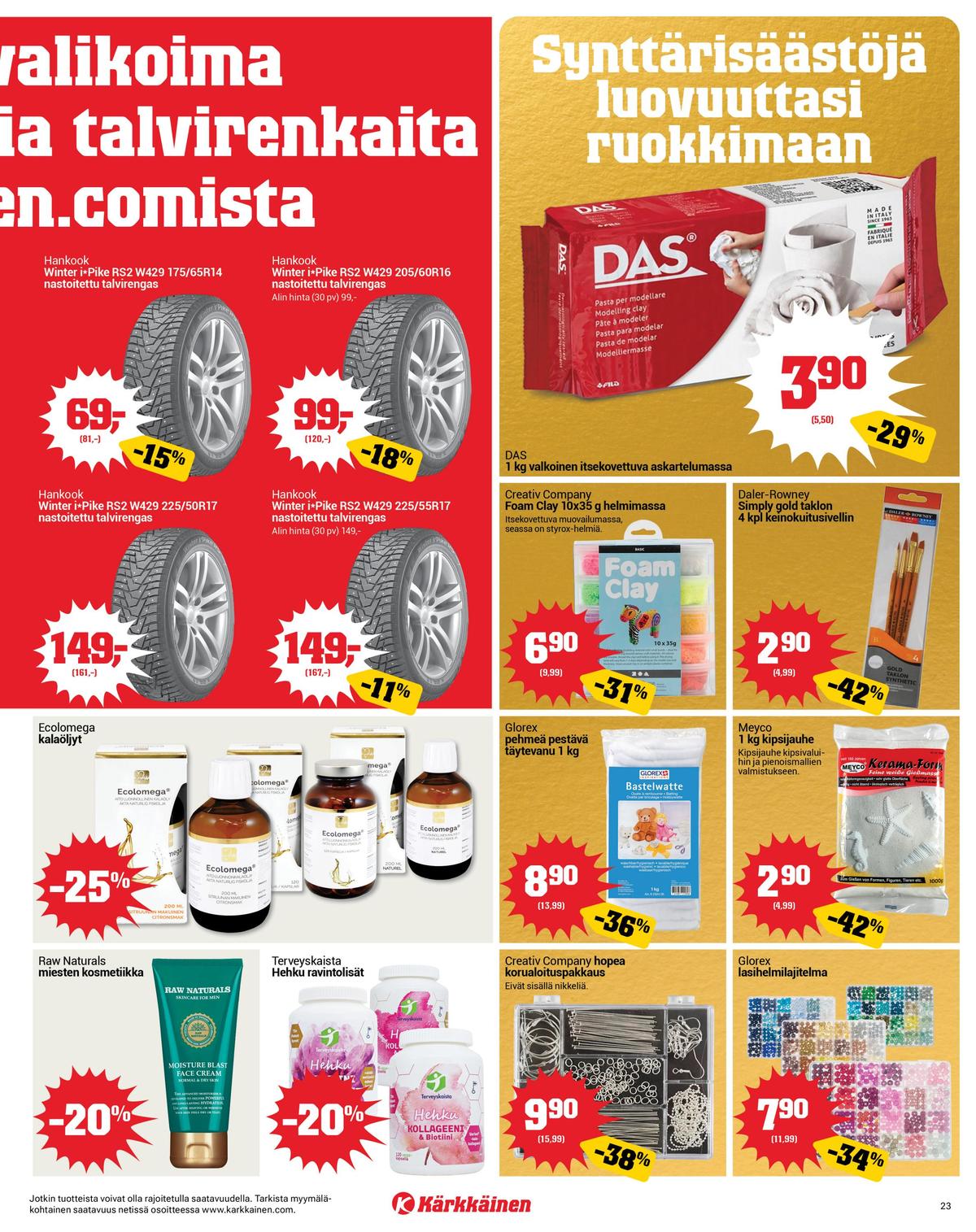 Katso ketjun Kärkkäinen tarjouslehti viikolta 44 sivustolla Viikkotarjoukset.fi. Löydät monia hyviä tarjouksia erilaisista tuotteista. Lue tarjouslehti täältä! Sivu 23