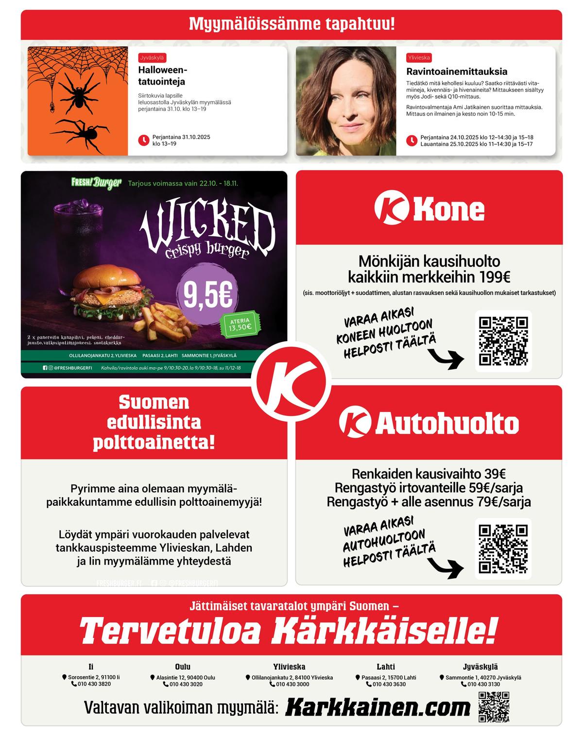 Katso ketjun Kärkkäinen tarjouslehti viikolta 44 sivustolla Viikkotarjoukset.fi. Löydät monia hyviä tarjouksia erilaisista tuotteista. Lue tarjouslehti täältä! Sivu 24