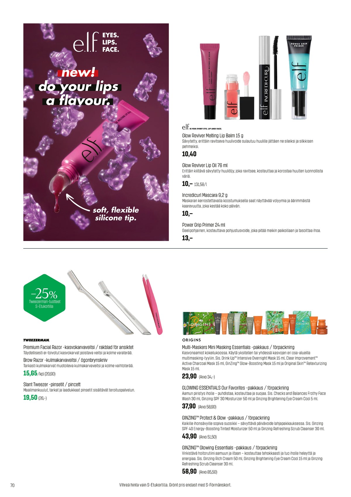 Katso ketjun Sokos tarjouslehti viikolta 44 sivustolla Viikkotarjoukset.fi. Löydät monia hyviä tarjouksia erilaisista tuotteista. Lue tarjouslehti täältä! Sivu 70