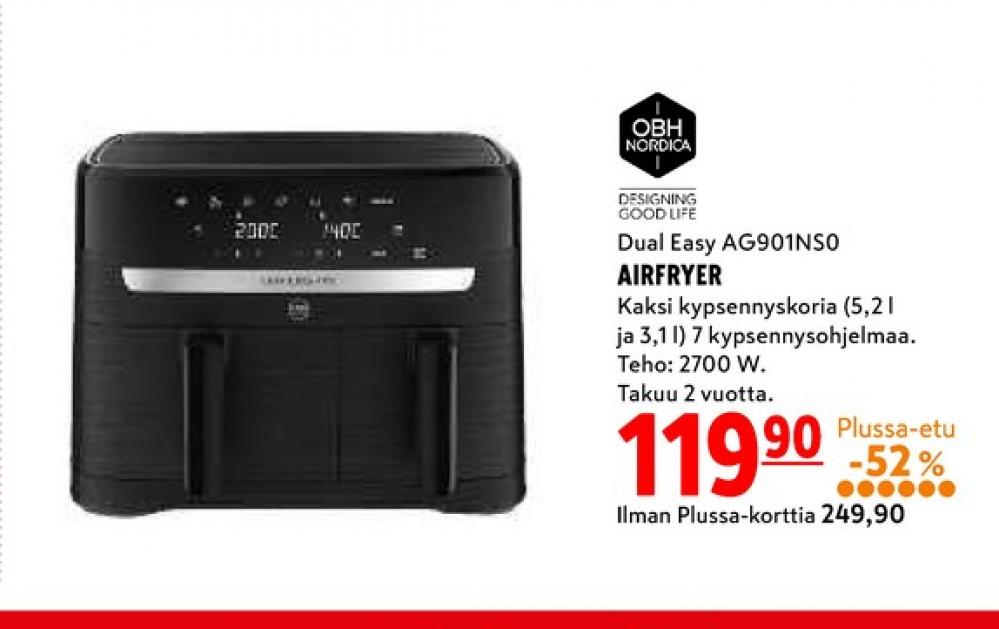 Tarjoukset ja hintavertailu haulla OBH Nordica, , Airfryer 0.000 kpl 1 kappale €119.90