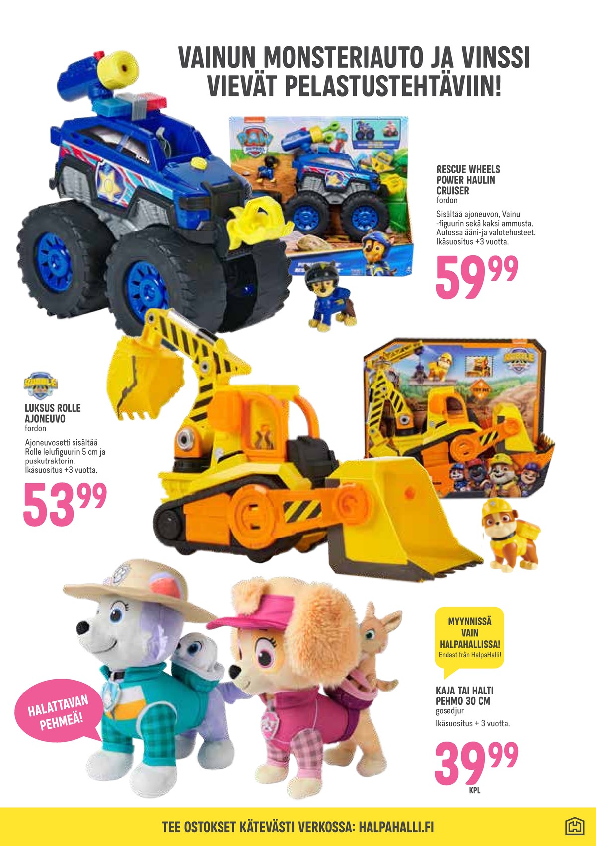 Katso ketjun Halpa Halli tarjouslehti viikolta 45 sivustolla Viikkotarjoukset.fi. Löydät monia hyviä tarjouksia erilaisista tuotteista. Lue tarjouslehti täältä! Sivu 23