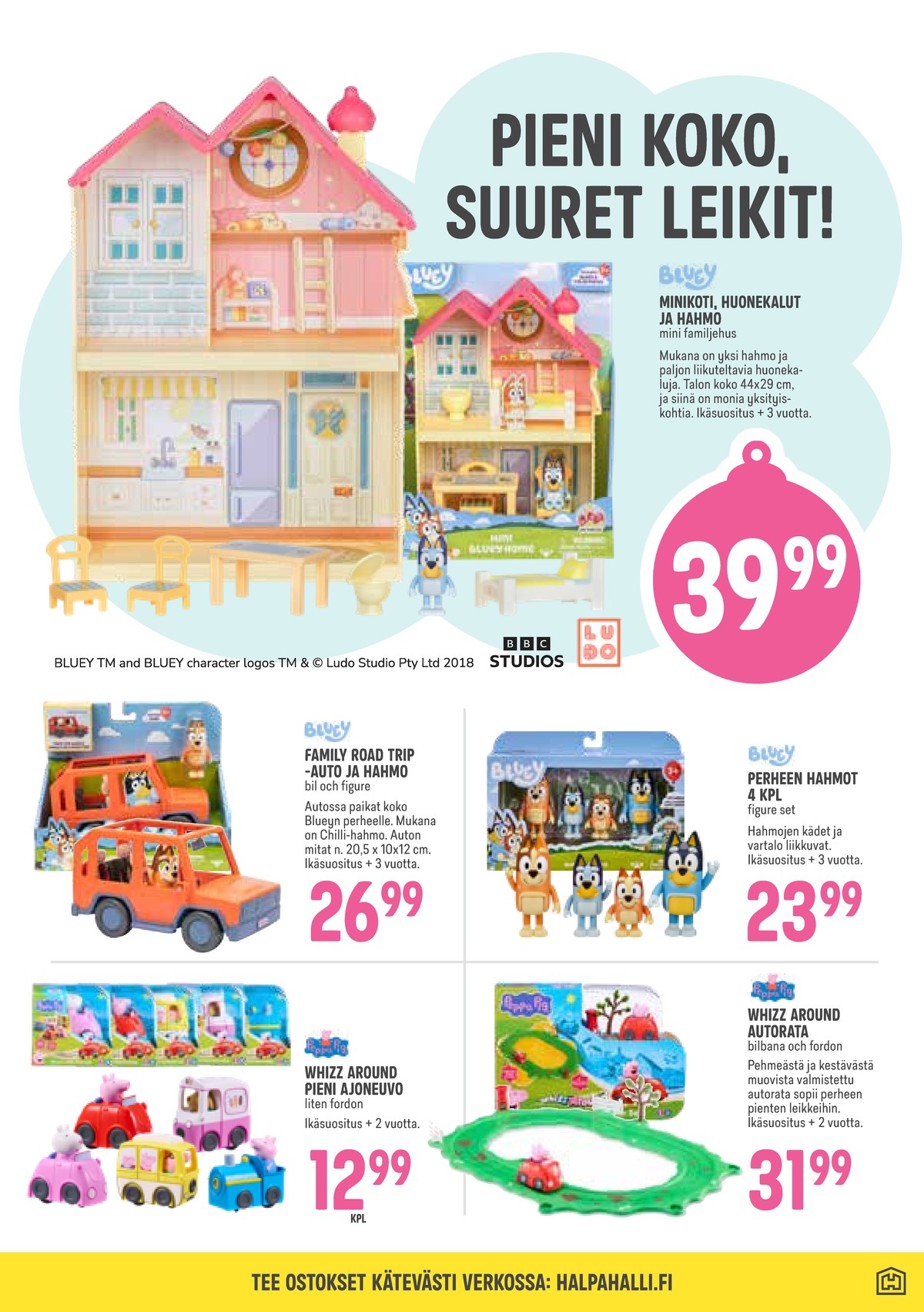 Katso ketjun Halpa Halli tarjouslehti viikolta 45 sivustolla Viikkotarjoukset.fi. Löydät monia hyviä tarjouksia erilaisista tuotteista. Lue tarjouslehti täältä! Sivu 31
